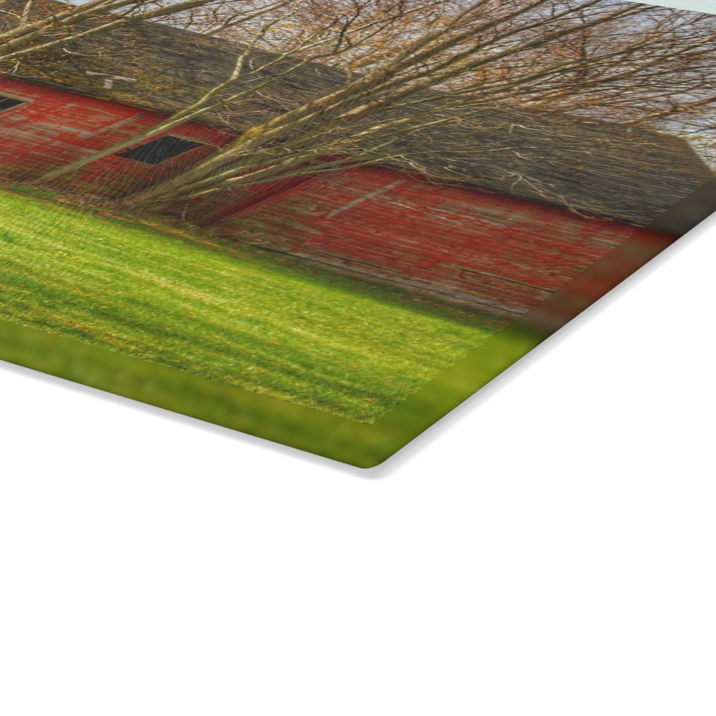 U R There Photography Centerline Shack Rustic Farmhouse Tempered-Glass Cutting Board
