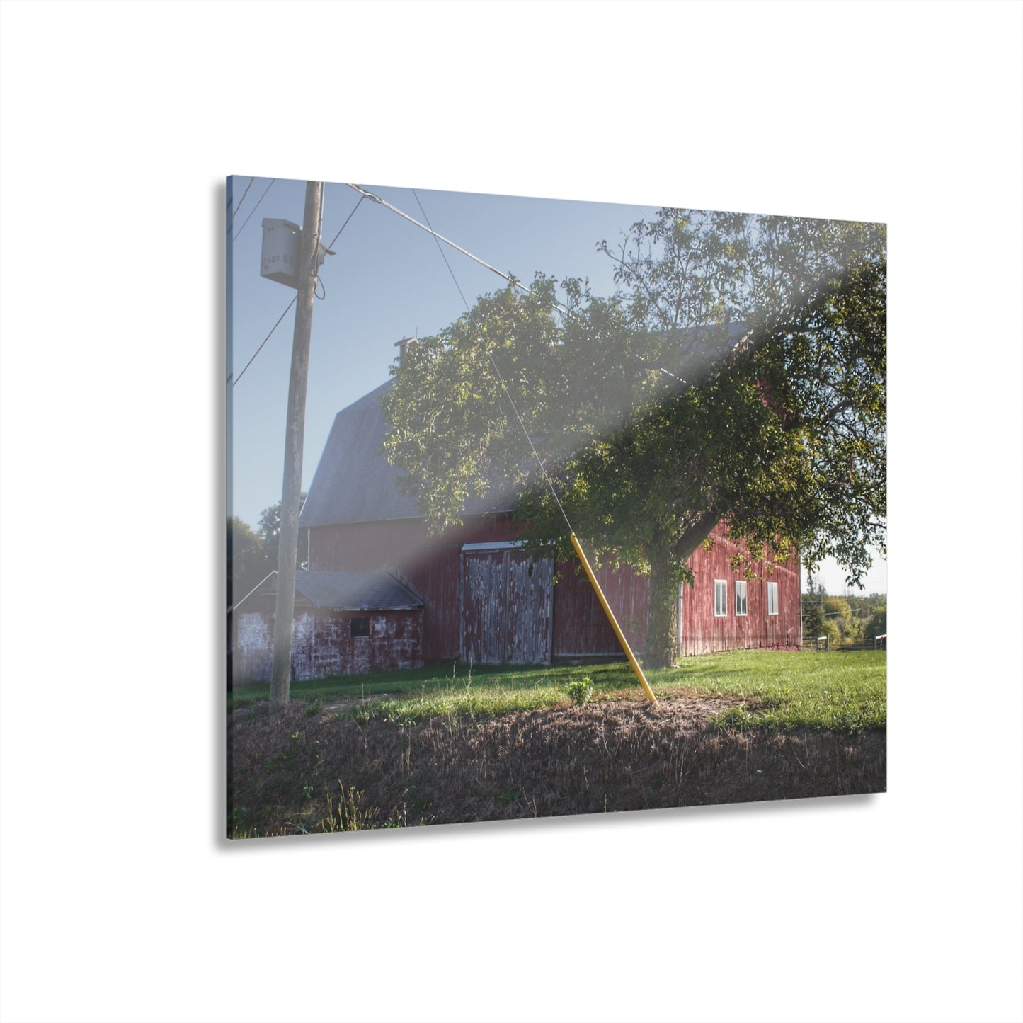 U R There Photography Rochester Road Hidden Red Rustic Farmhouse Acrylic Wall Print