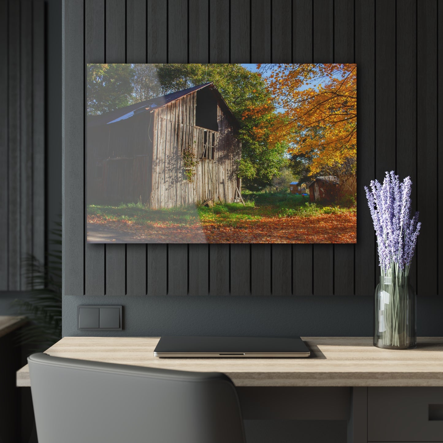 U R There Photography Shoemaker Road Hidden Grey Rustic Farmhouse Acrylic Wall Print