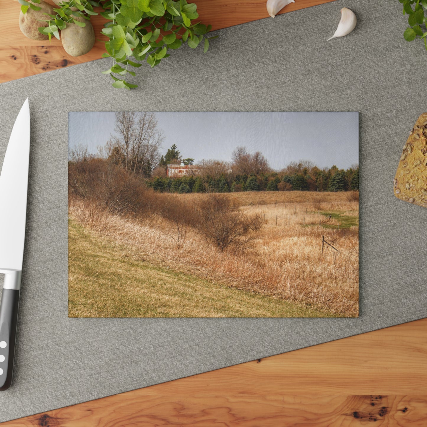 U R There Photography Beyond the Short Pines Rustic Farmhouse Tempered-Glass Cutting Board