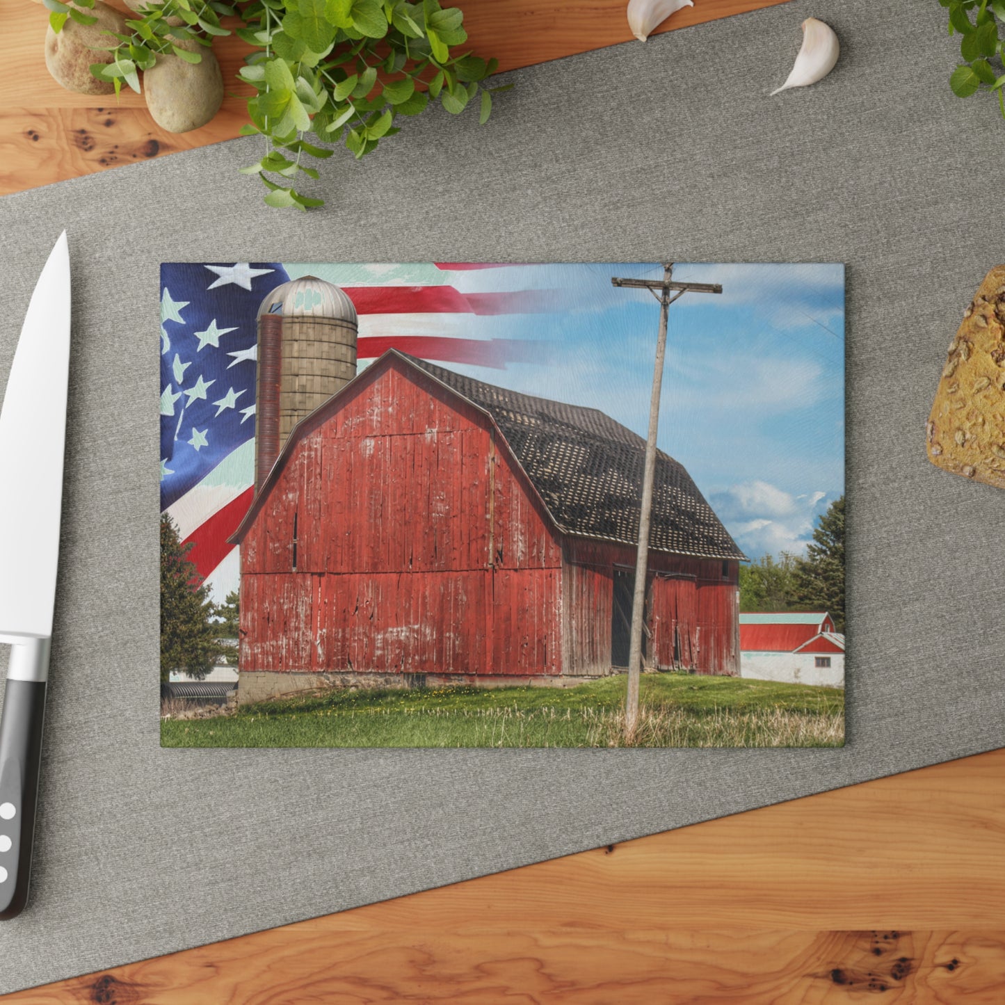 U R There Photography An American Farm I Rustic Farmhouse Tempered-Glass Cutting Board
