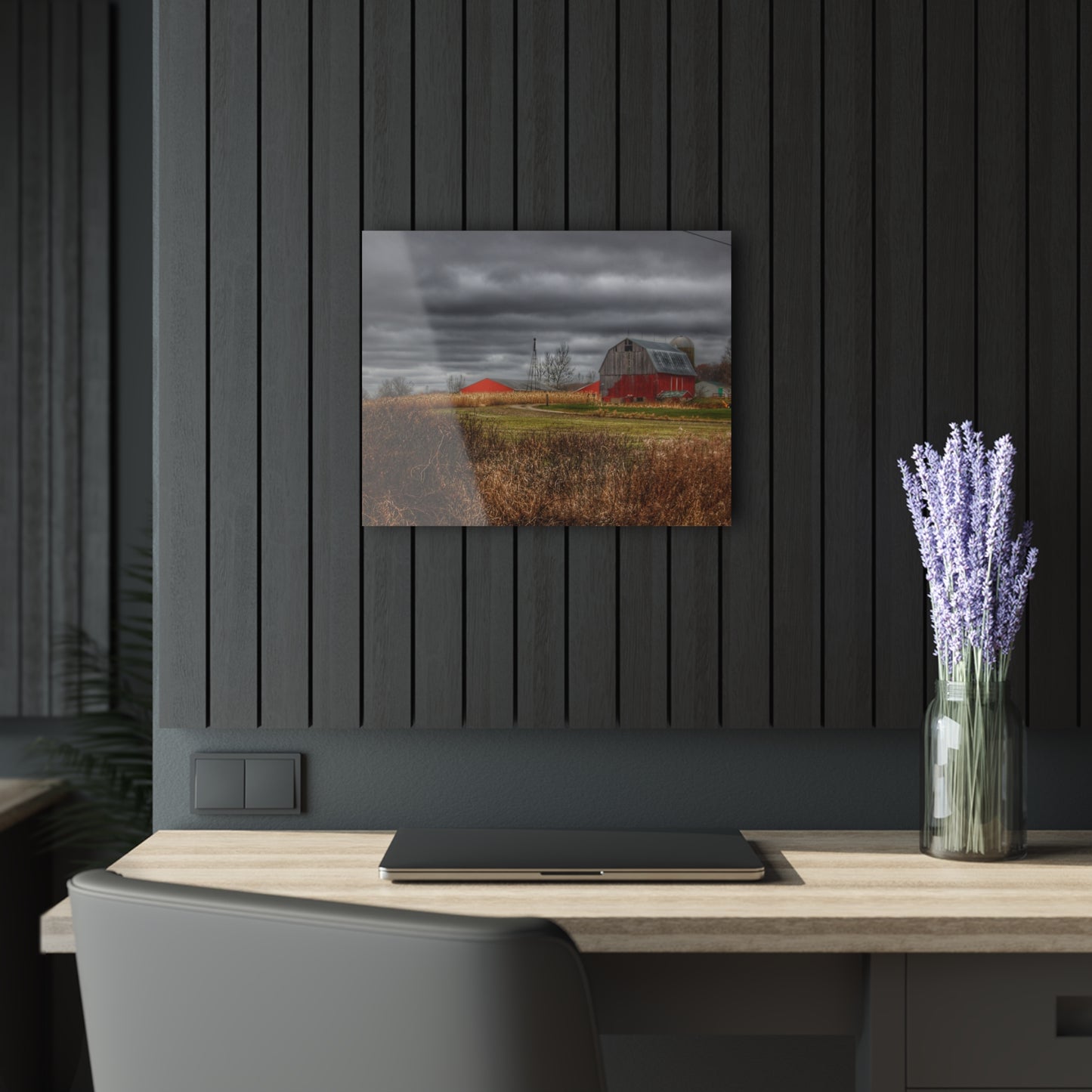 U R There Photography Slattery Road Grey Rustic Farmhouse Acrylic Wall Print