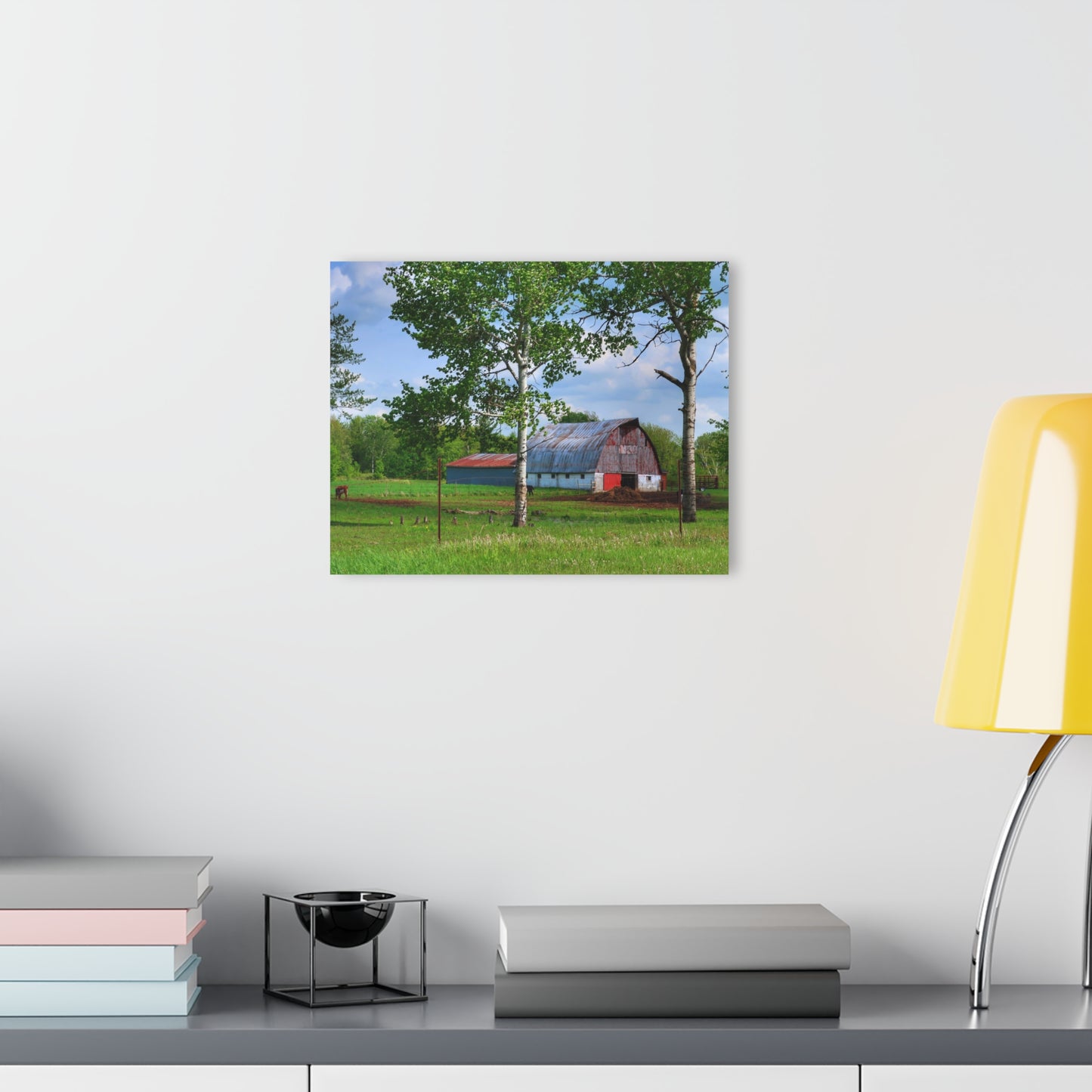U R There Photography Shepard Road Hillman Red Rustic Farmhouse Acrylic Wall Print