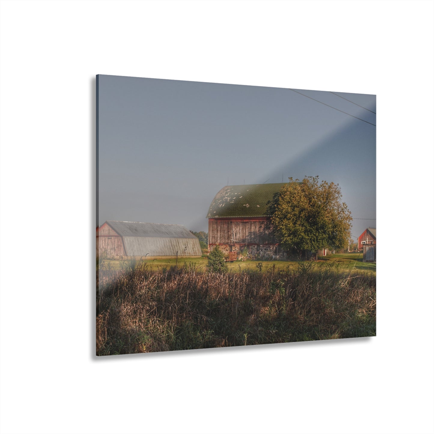 U R There Photography Summers Road Reds Rustic Farmhouse Acrylic Wall Print