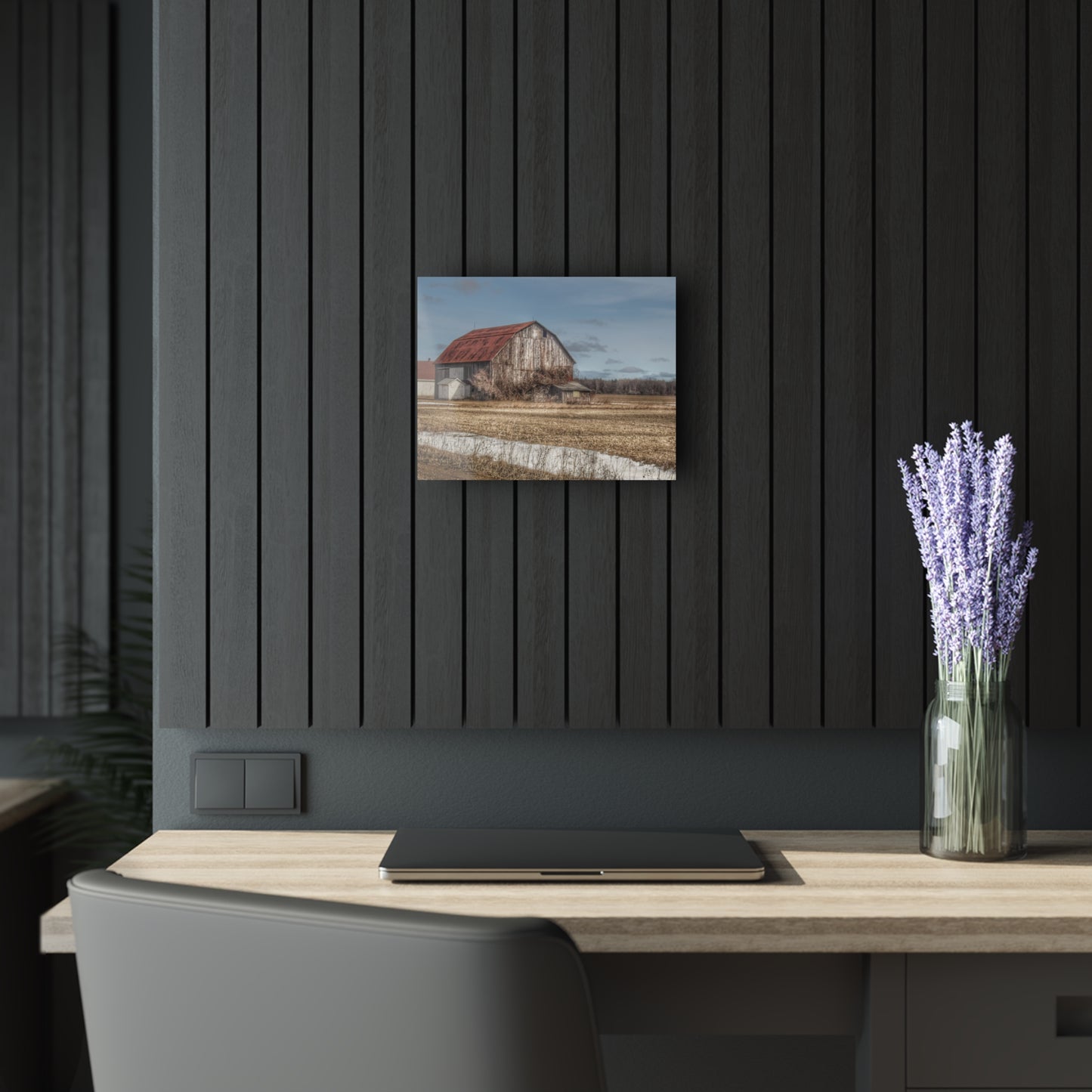 U R There Photography South Church Road Rusty Red Rustic Farmhouse Acrylic Wall Print