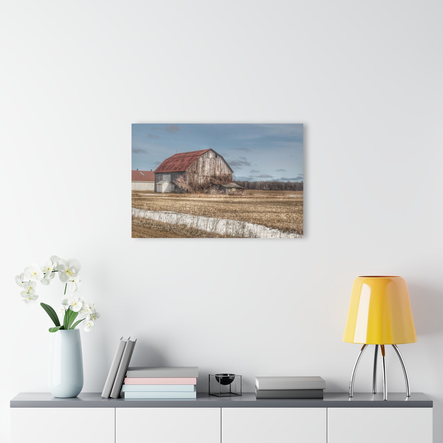 U R There Photography South Church Road Rusty Red Rustic Farmhouse Acrylic Wall Print