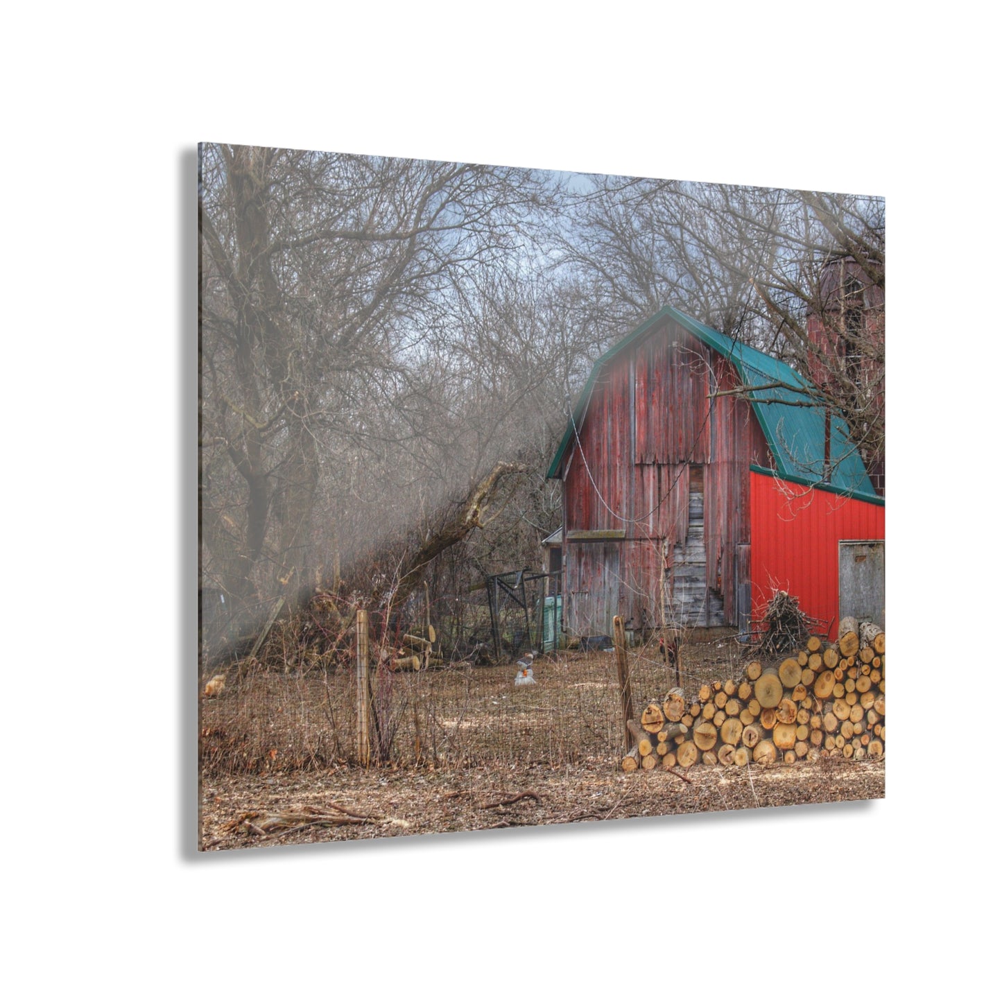 U R There Photography Bray Road Hidden Barnyard Red II Rustic Farmhouse Acrylic Wall Print
