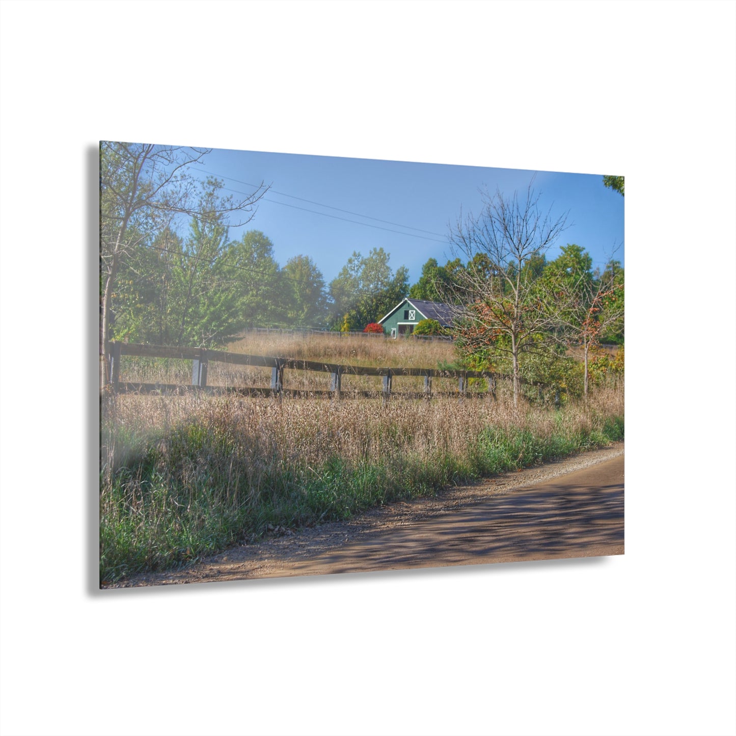 U R There Photography Oakwood Road Hidden Green Rustic Farmhouse Acrylic Wall Print