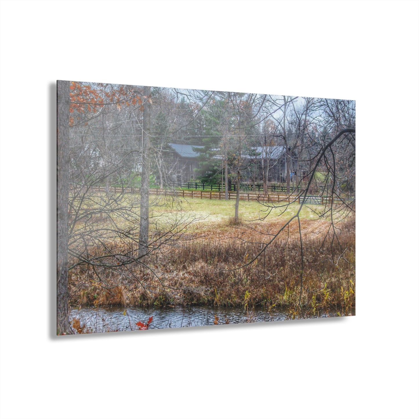 U R There Photography Brewer Road Hidden Grey Rustic Farmhouse Acrylic Wall Print