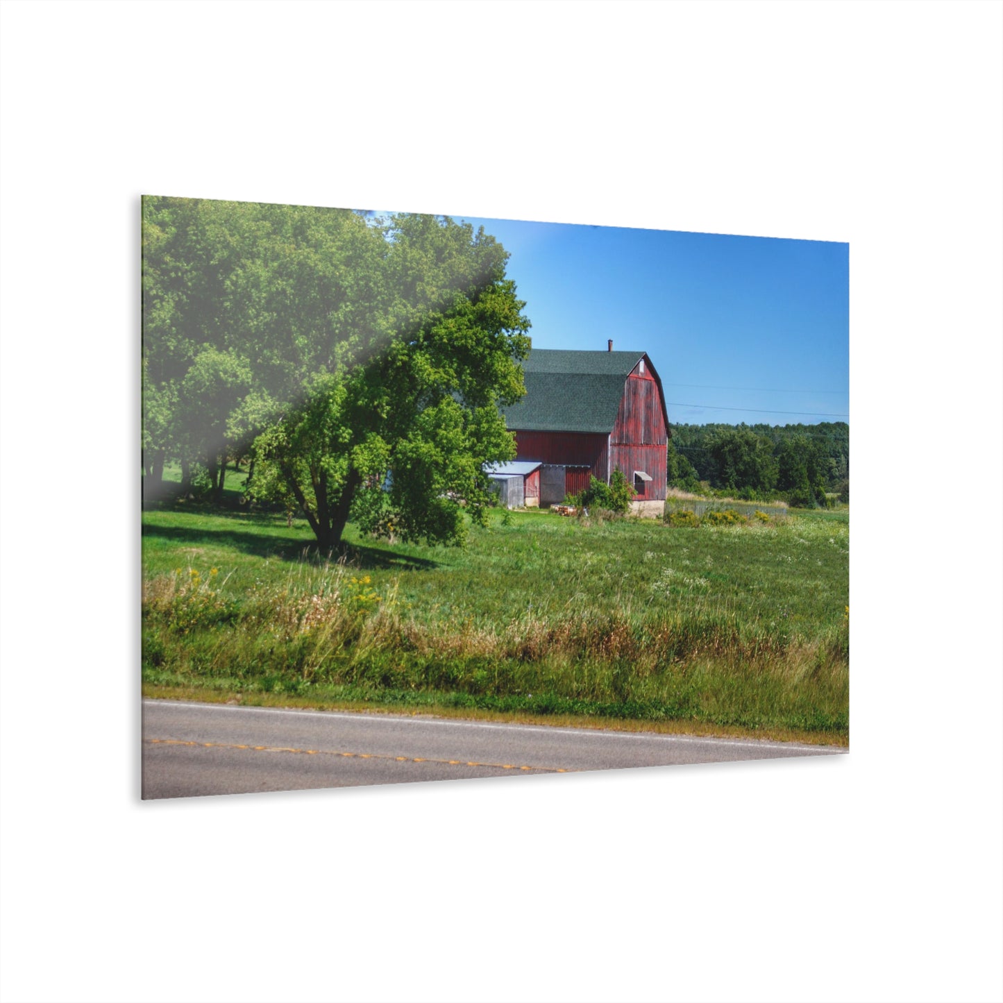 U R There Photography Clark Road Hillside Red II Rustic Farmhouse Acrylic Wall Print