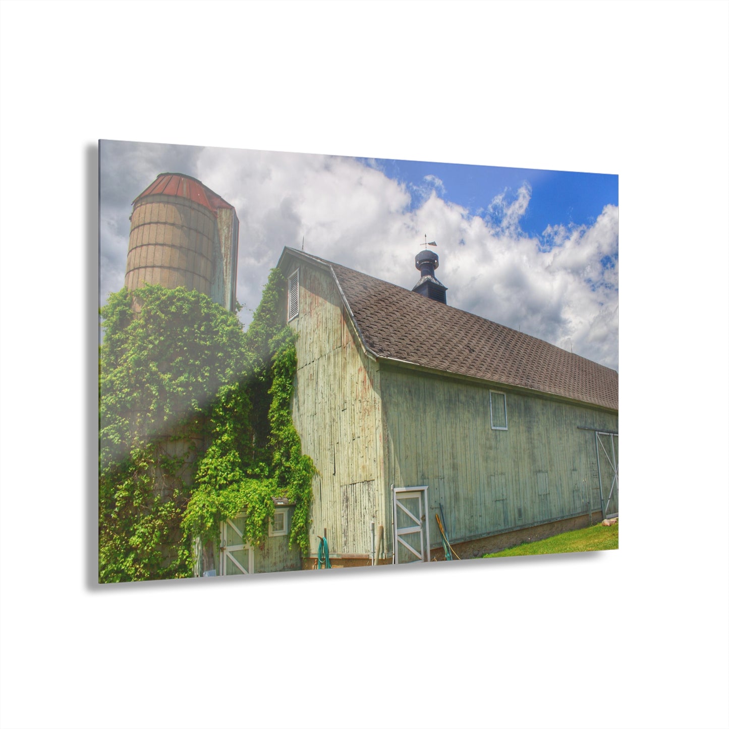 U R There Photography Clark Road Meadow Green Rustic Farmhouse Acrylic Wall Print