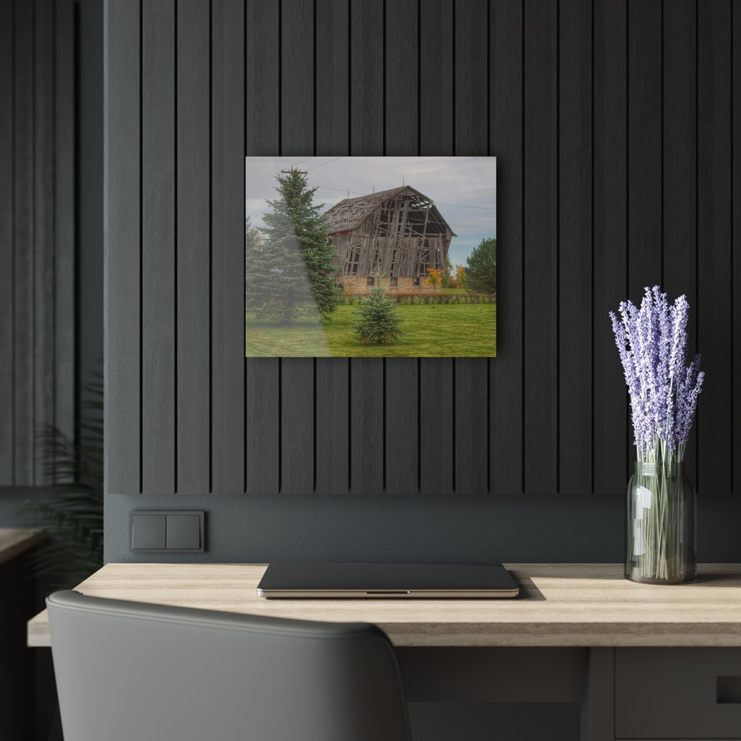 U R There Photography Rich Road Falling Grey I Rustic Farmhouse Acrylic Wall Print