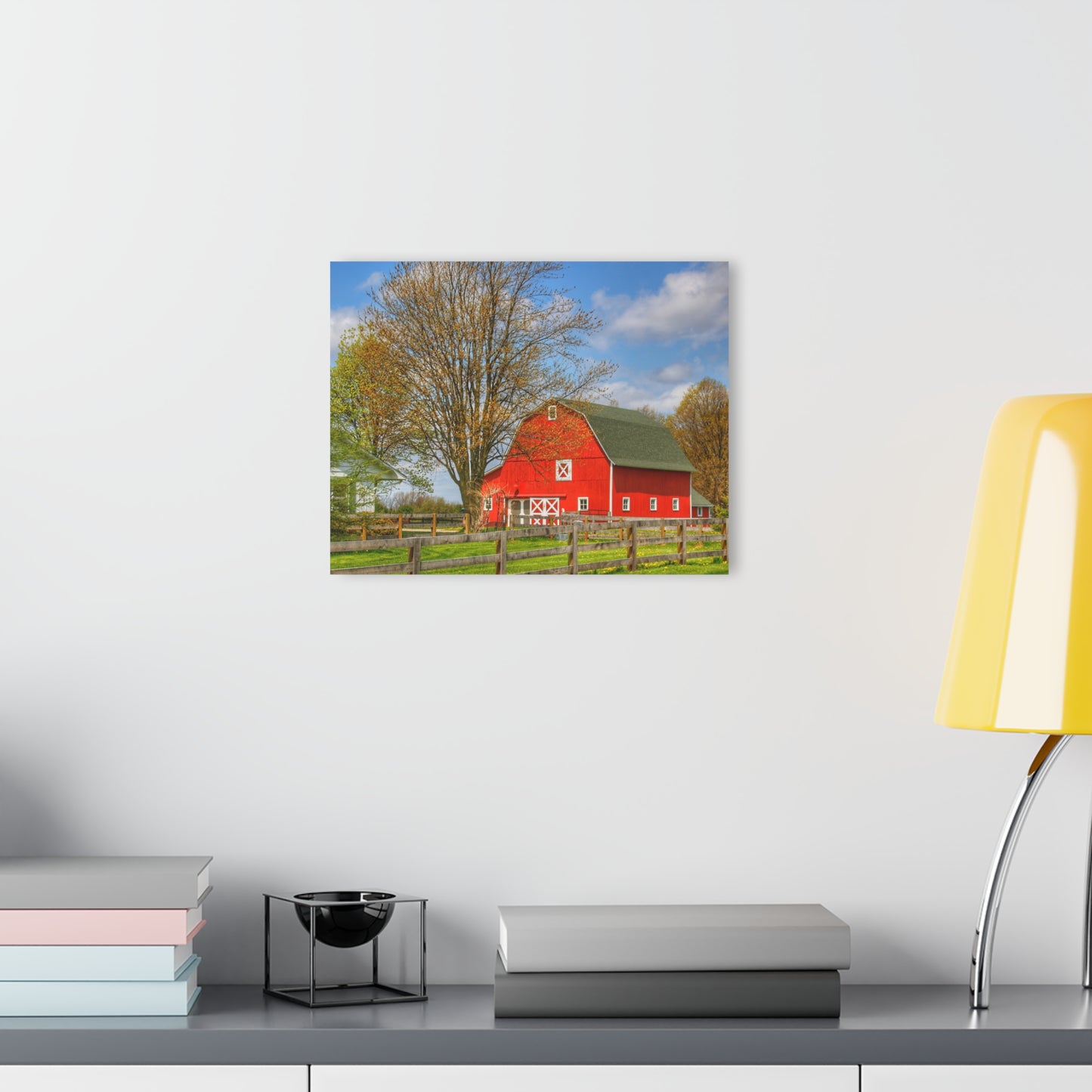 U R There Photography Sohn Road Red Rustic Farmhouse Acrylic Wall Print