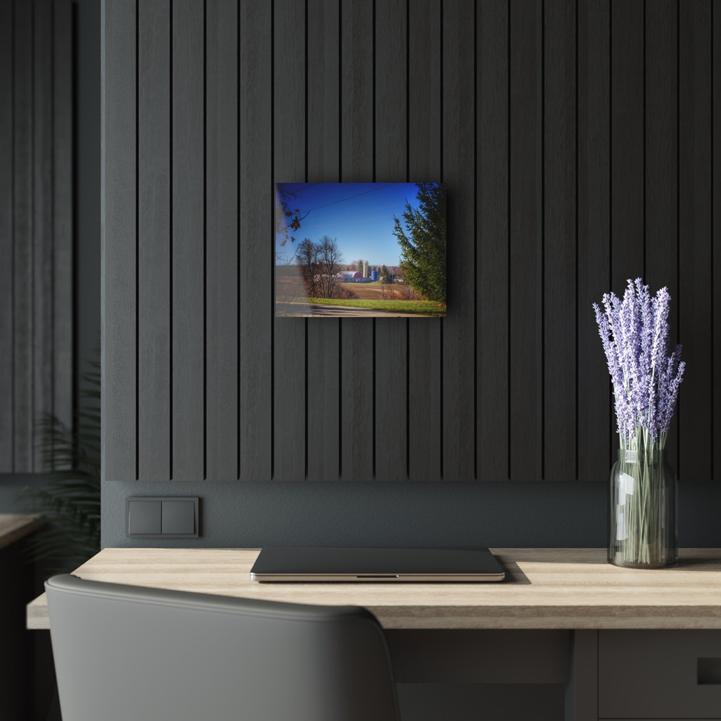 Rustic Farmhouse Wall Print Featuring Across the Field on Brocker Road
