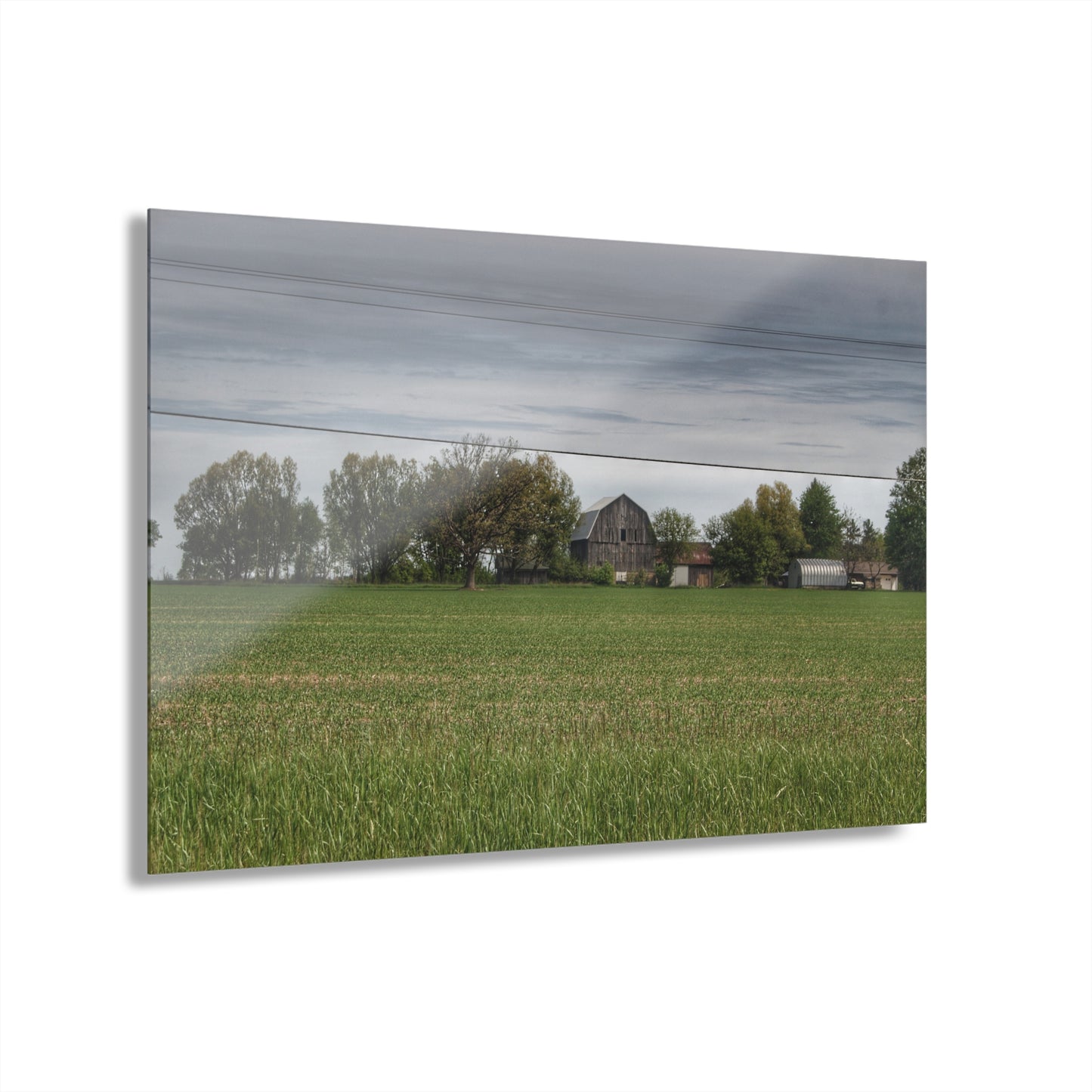 U R There Photography Old Grey Across the Field Rustic Farmhouse Acrylic Wall Print