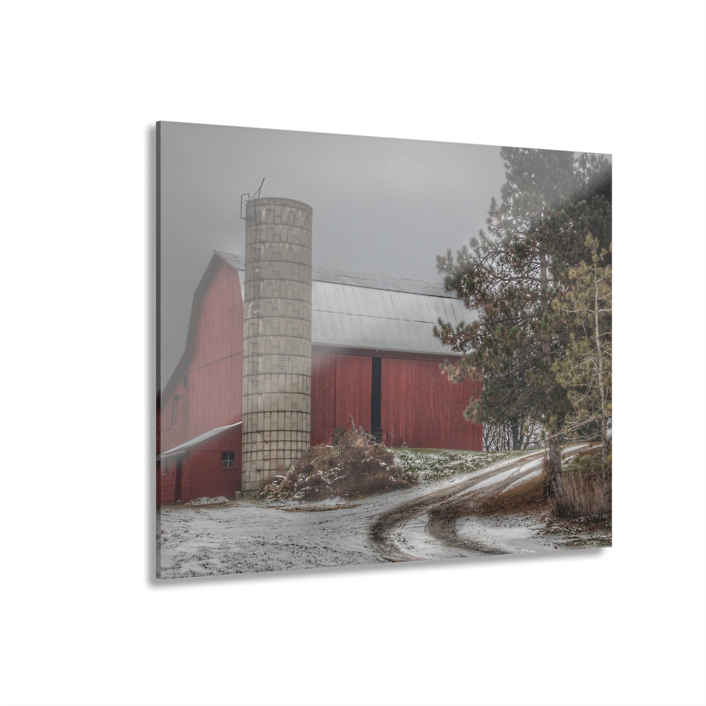 U R There Photography South Kirk Road Red Rustic Farmhouse Acrylic Wall Print
