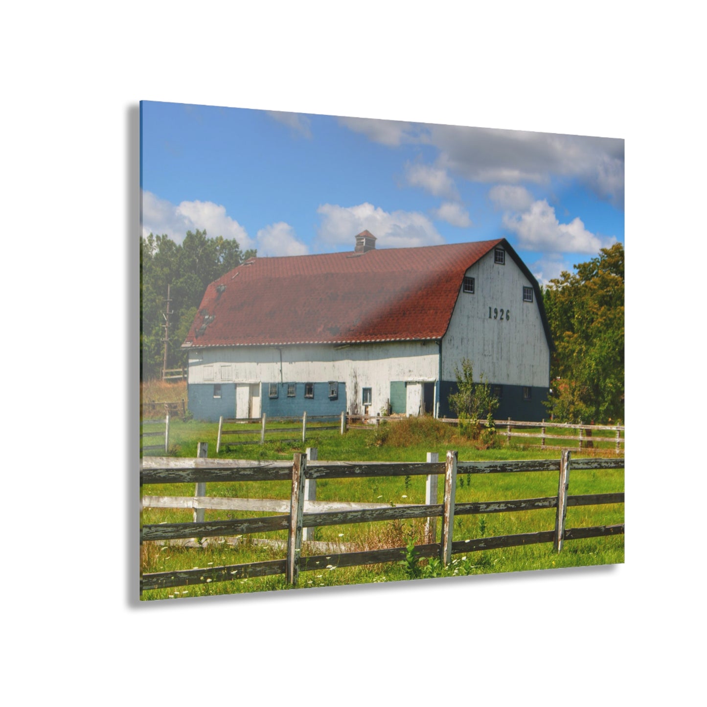U R There Photography Beyond the Fence on Clark Road Rustic Farmhouse Acrylic Wall Print