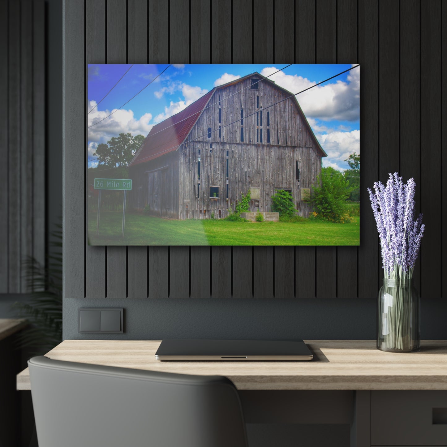 U R There Photography Schoenherr Road Grey II Rustic Farmhouse Acrylic Wall Print