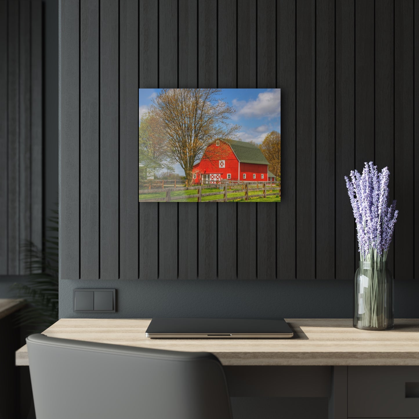 U R There Photography Sohn Road Red Rustic Farmhouse Acrylic Wall Print