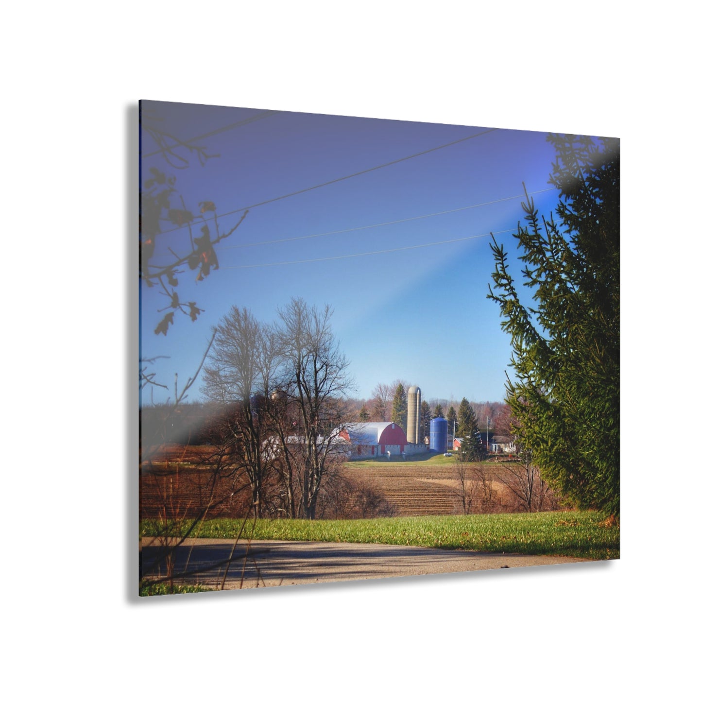 Rustic Farmhouse Wall Print Featuring Across the Field on Brocker Road