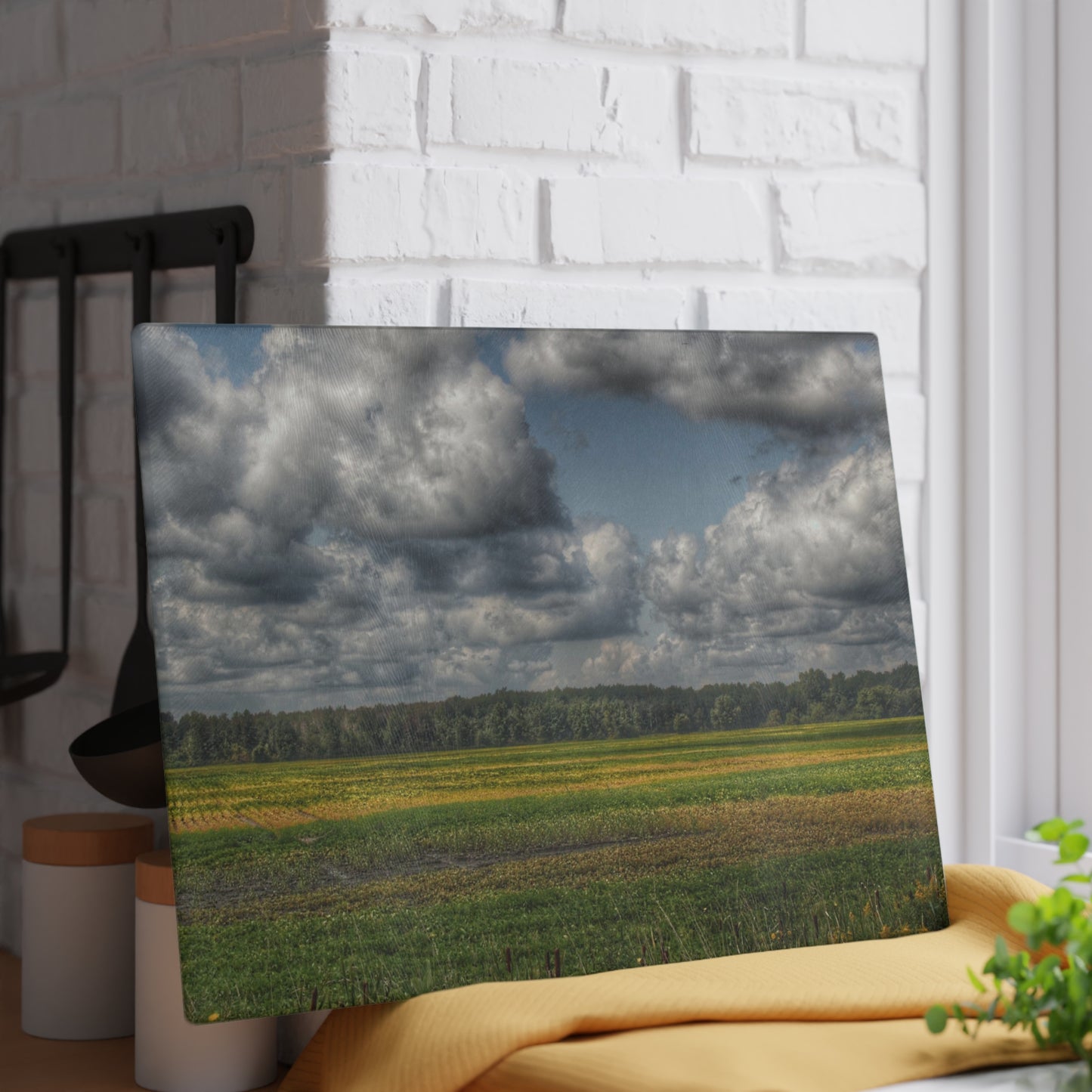 U R There Photography Skies of September Rustic Farmhouse Tempered-Glass Cutting Board