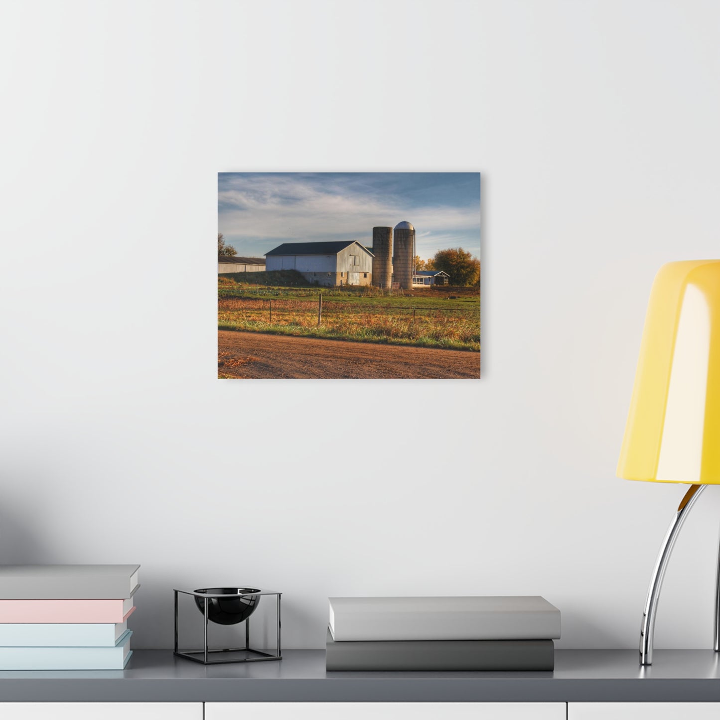 U R There Photography Cade Road White Rustic Farmhouse Acrylic Wall Print
