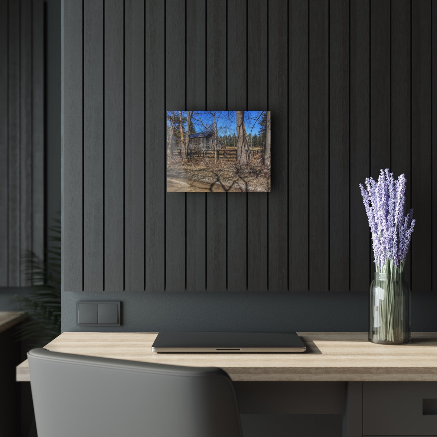 U R There Photography Brewer Road Grey Rustic Farmhouse Acrylic Wall Print