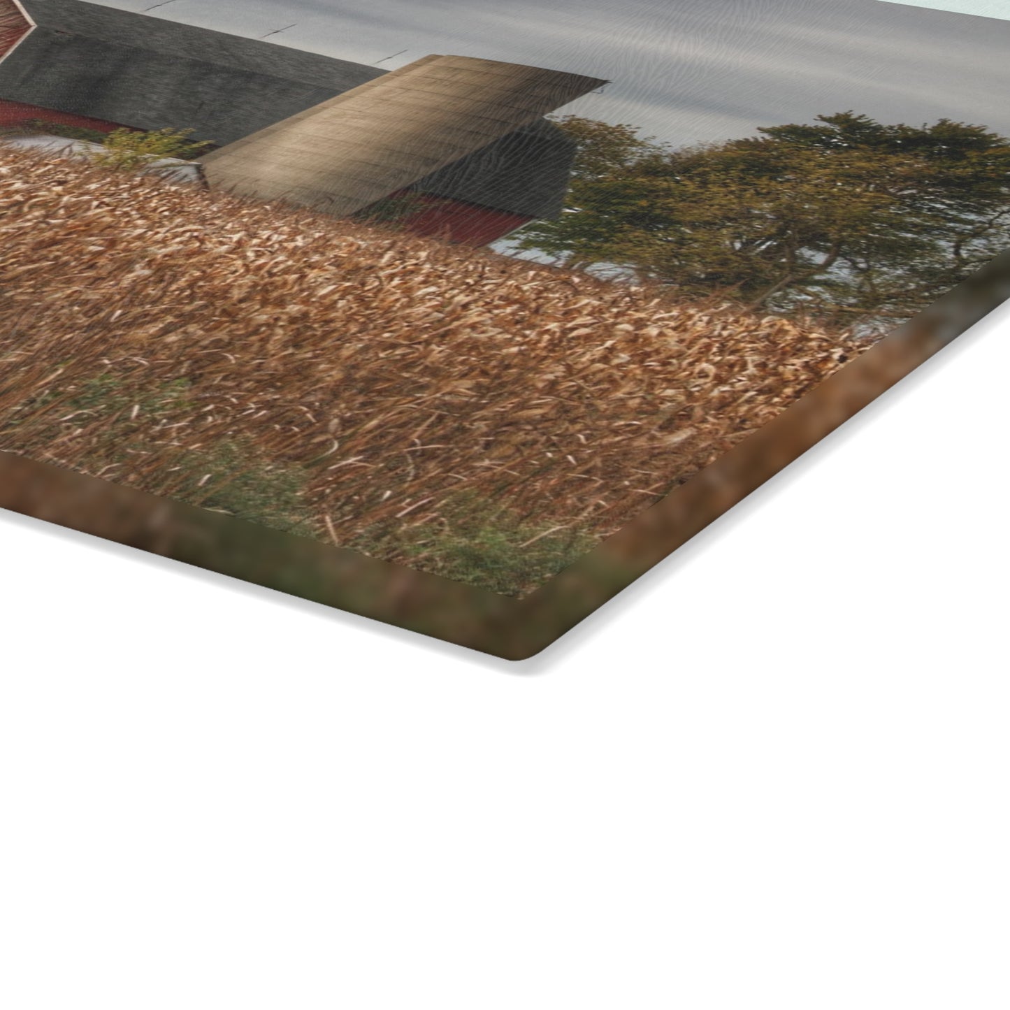 U R There Photography Shepard Road Red Rustic Farmhouse Tempered-Glass Cutting Board