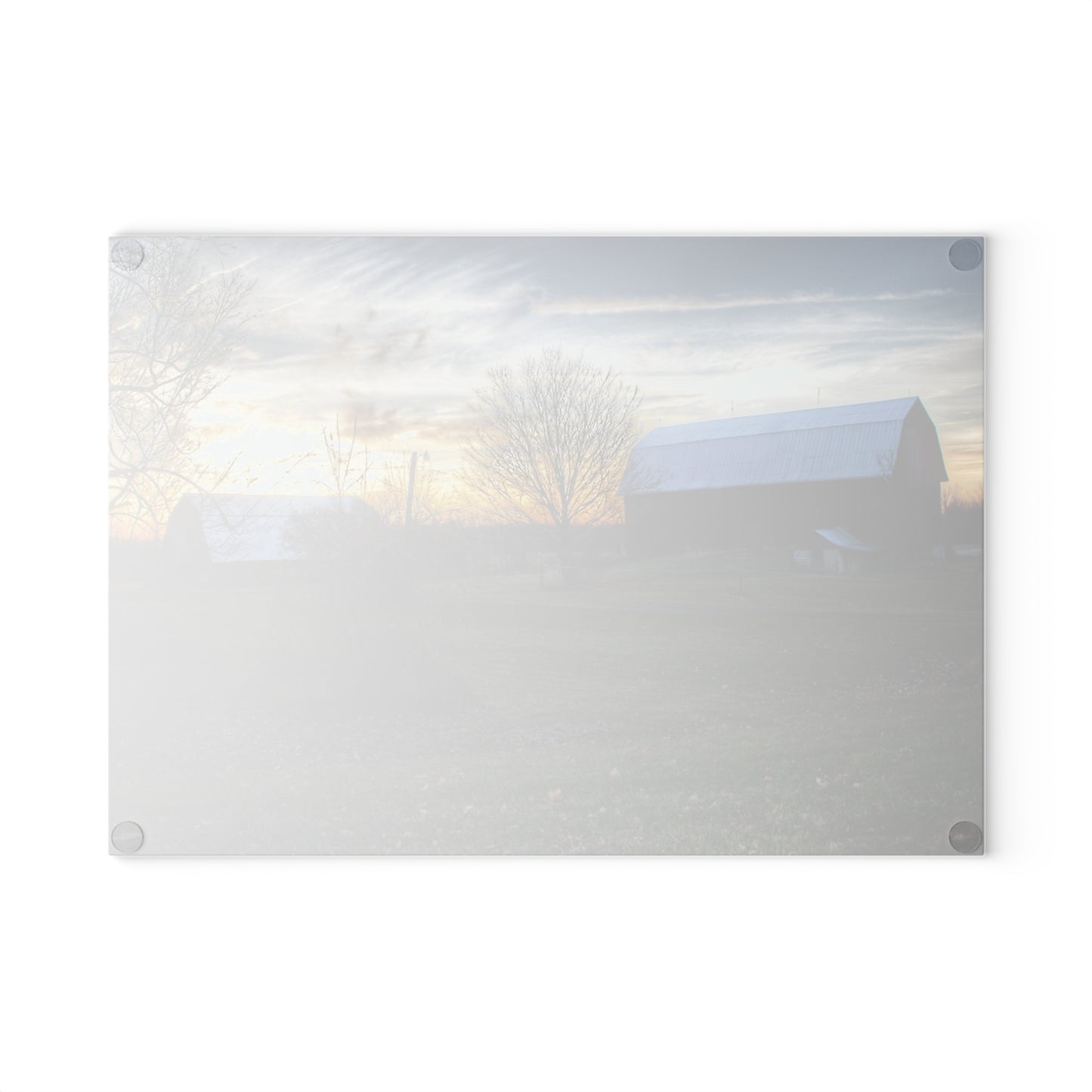 U R There Photography Ortonville Red Rustic Farmhouse Tempered-Glass Cutting Board