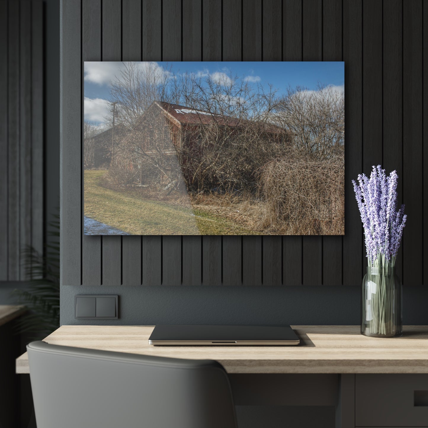 U R There Photography Buried Burnside Greys I Rustic Farmhouse Acrylic Wall Print