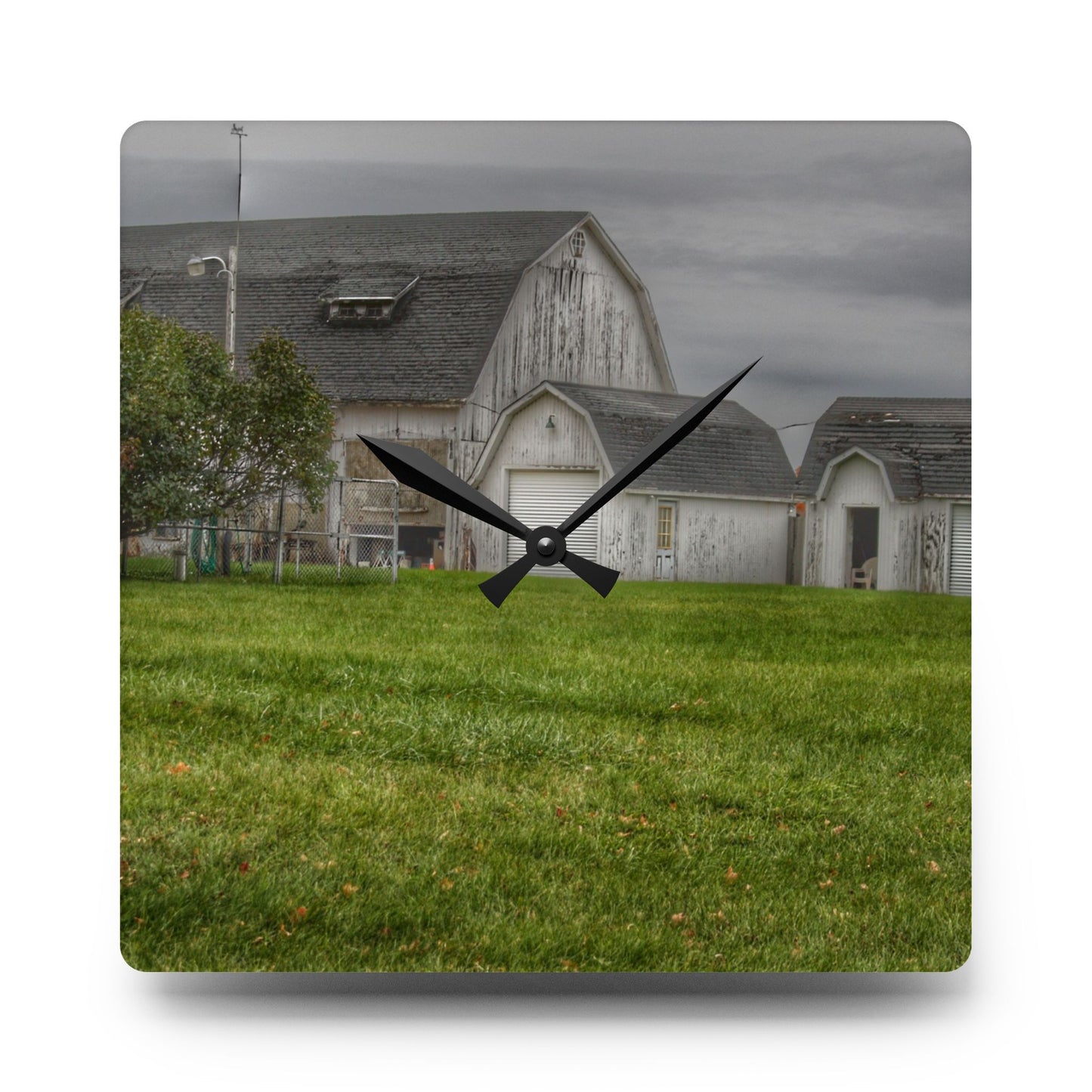 U R There Photography Lippincott Whites Rustic Farmhouse Acrylic Analog Wall Clock