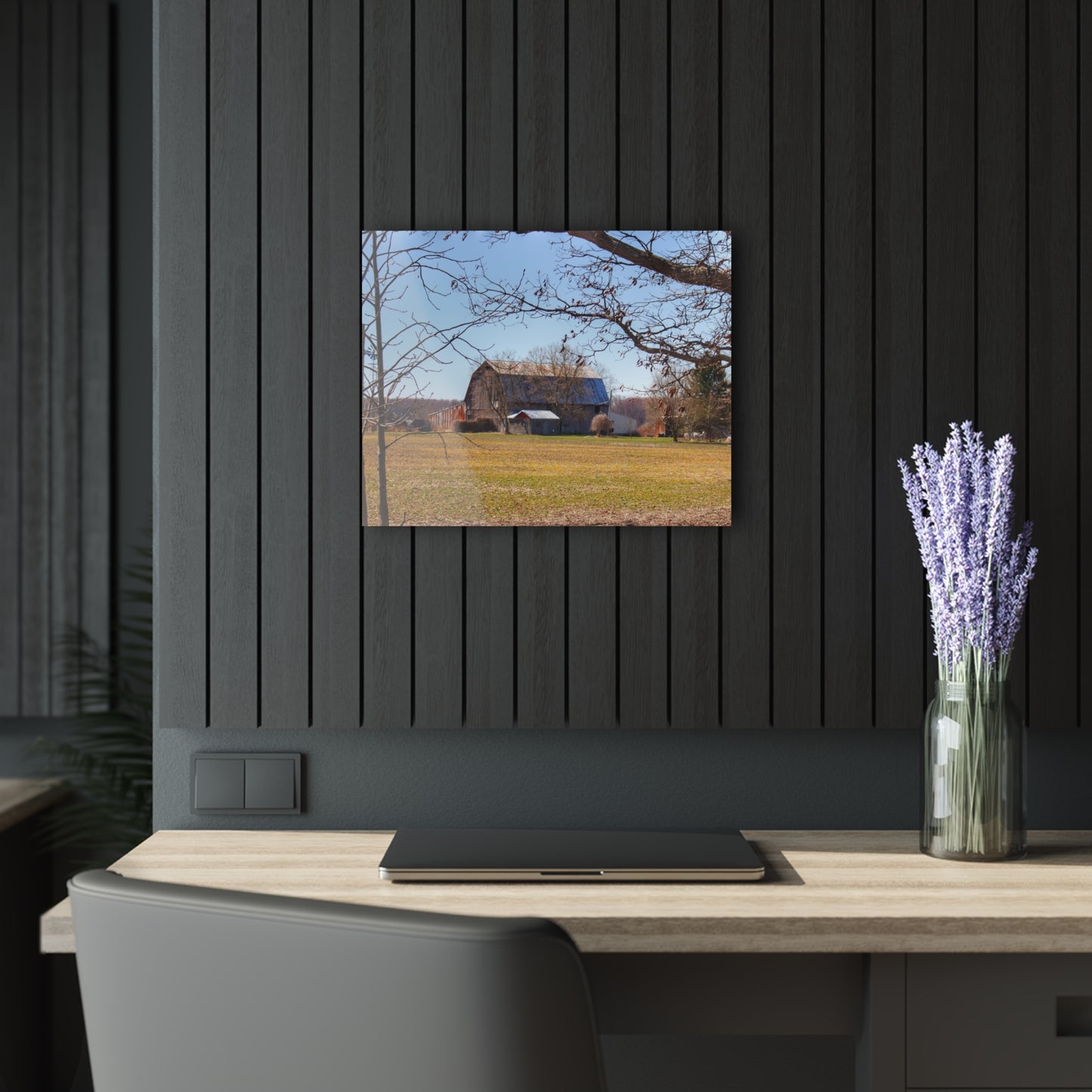U R There Photography Rider Road Greys Rustic Farmhouse Acrylic Wall Print