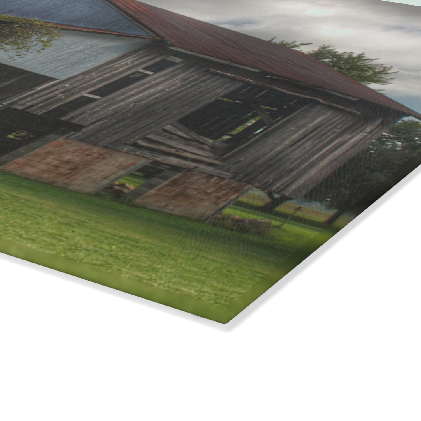 U R There Photography Pergola Barn Rustic Farmhouse Tempered-Glass Cutting Board