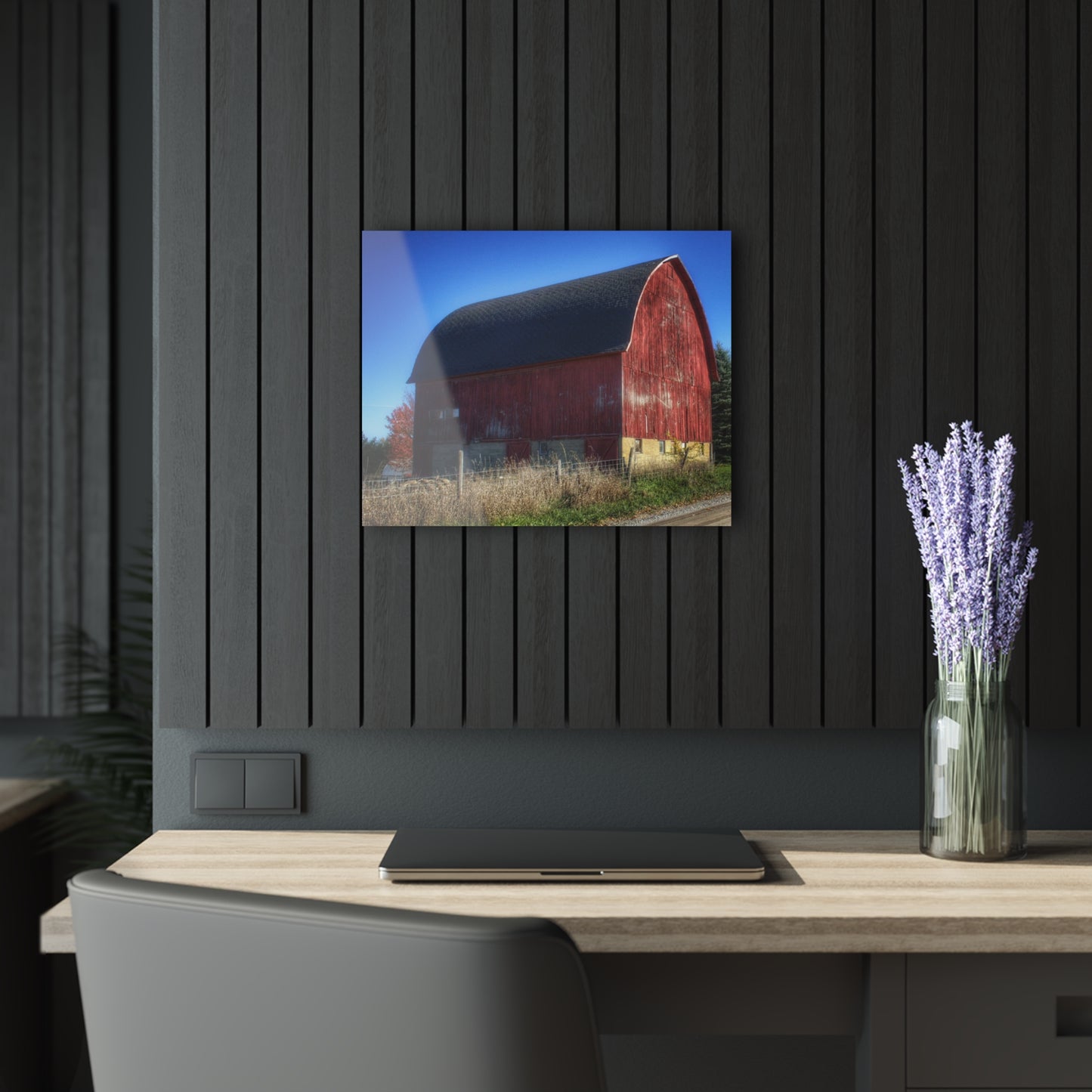 U R There Photography Big Roadside Red Rustic Farmhouse Acrylic Wall Print
