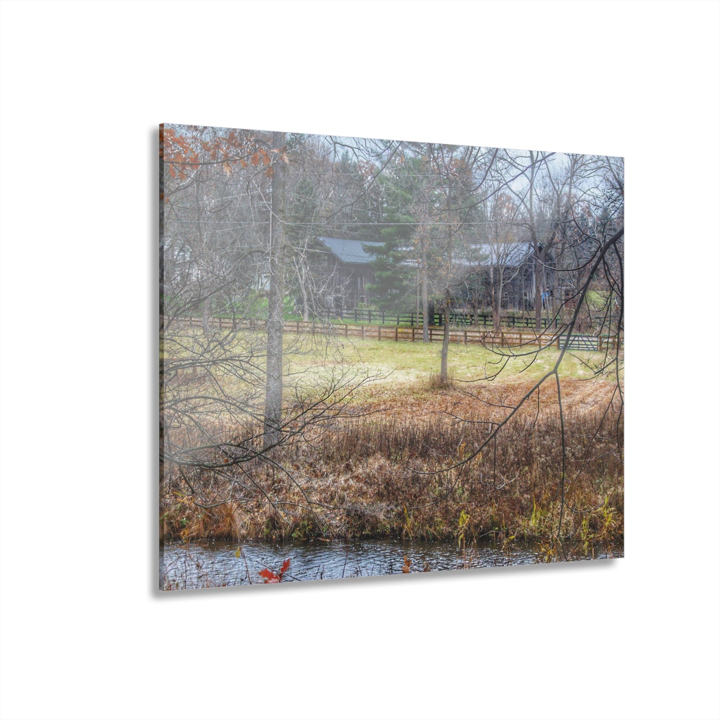 U R There Photography Brewer Road Hidden Grey Rustic Farmhouse Acrylic Wall Print