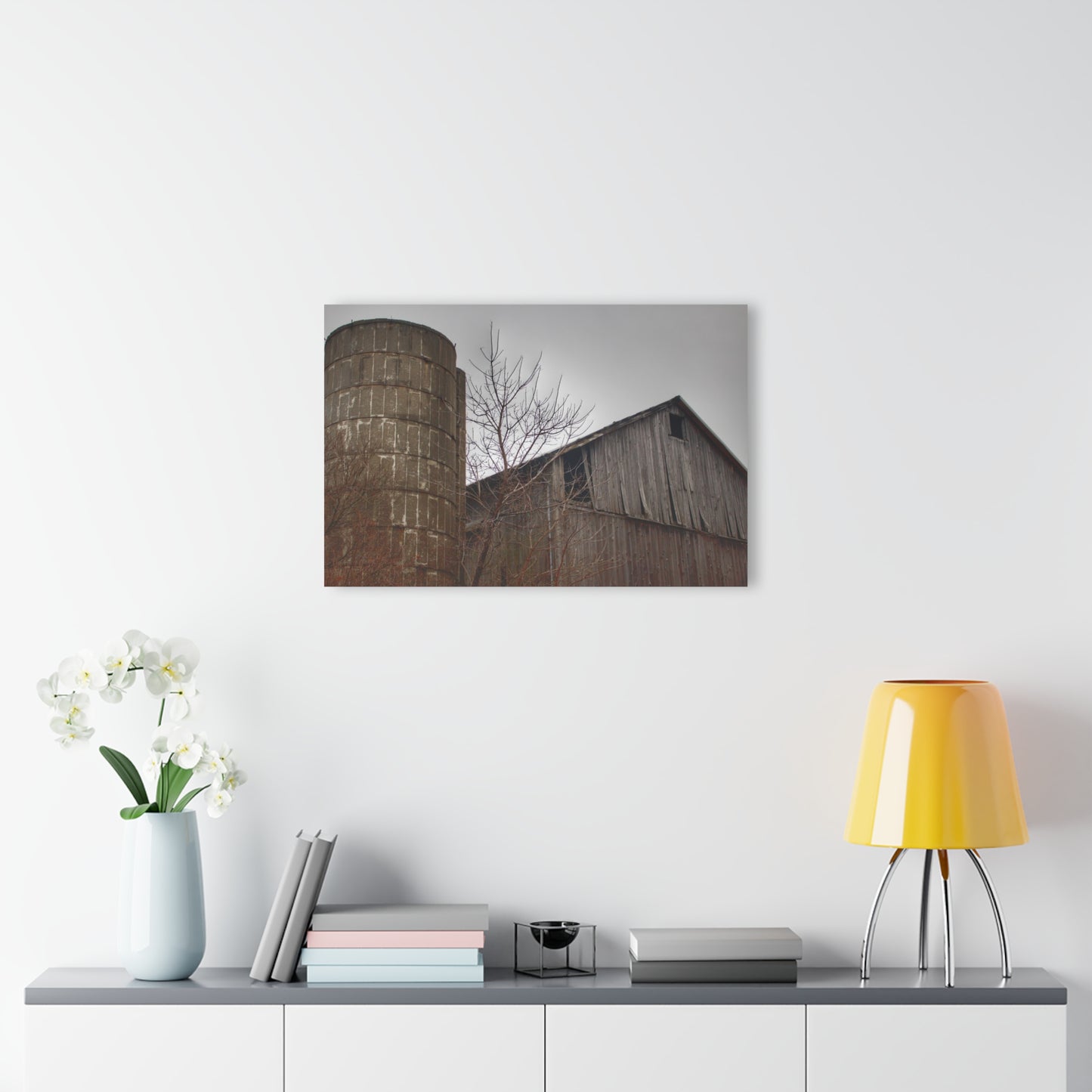 U R There Photography Brandon Hill Grey Rustic Farmhouse Acrylic Wall Print