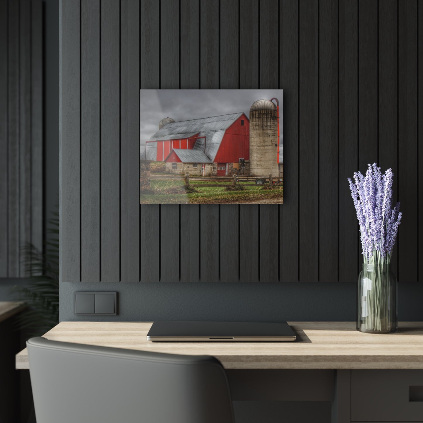 U R There Photography Slattery Roadside Red II Rustic Farmhouse Acrylic Wall Print