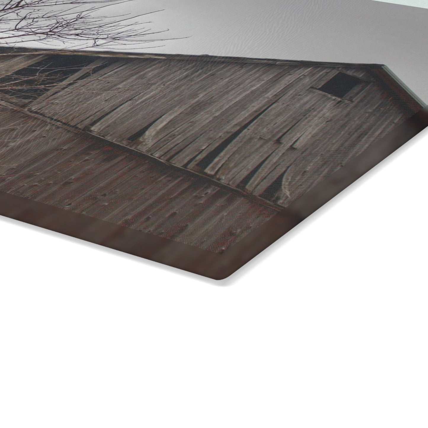 U R There Photography Brandon Hill Grey Rustic Farmhouse Tempered-Glass Cutting Board