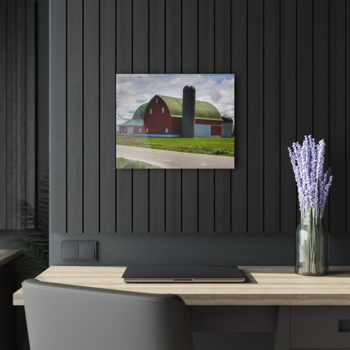U R There Photography Rescue Road Red Rustic Farmhouse Acrylic Wall Print