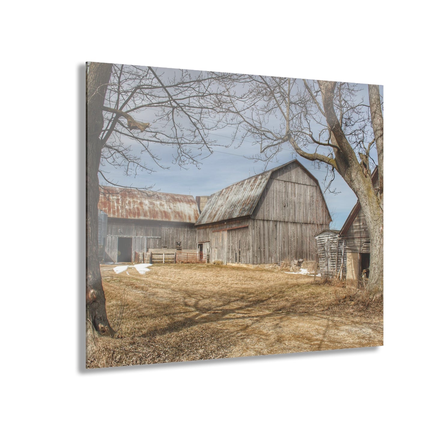 U R There Photography Church Road Greys Rustic Farmhouse Acrylic Wall Print