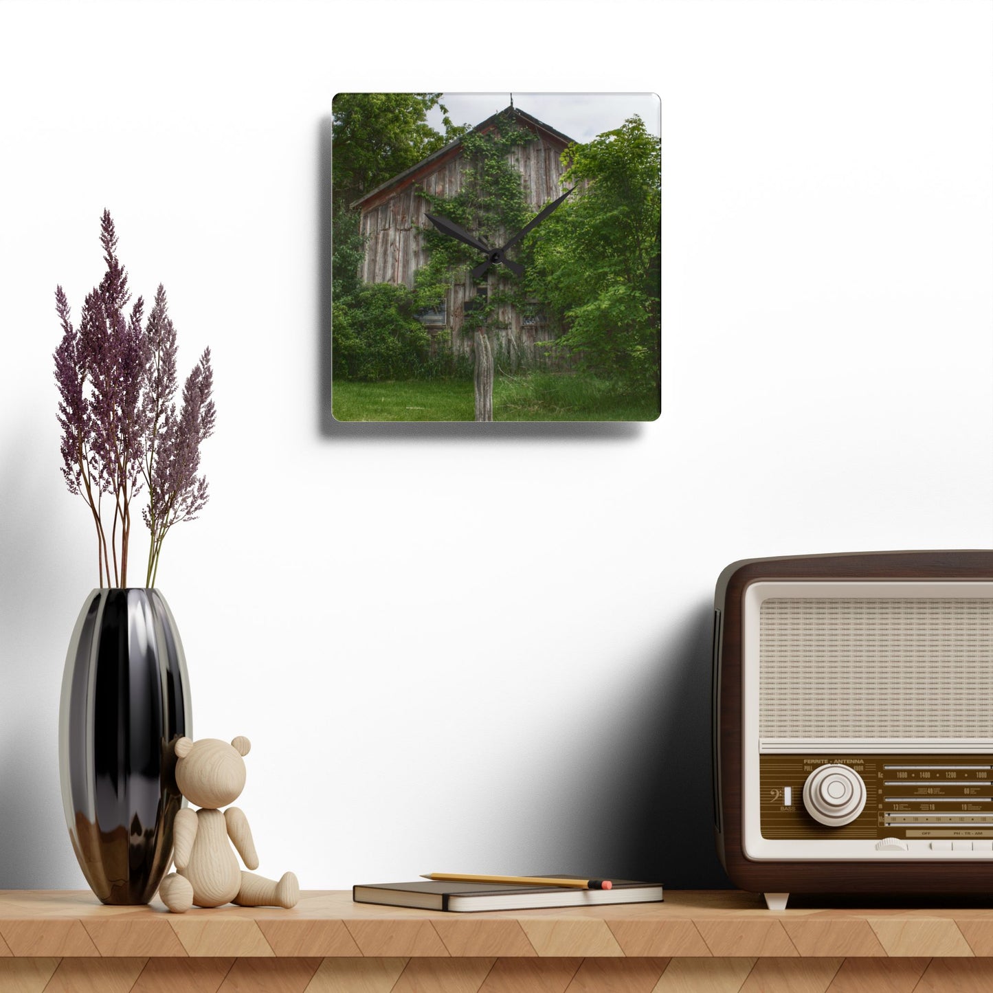 Rustic Farmhouse Wall Clock featuring Imlay Hidden