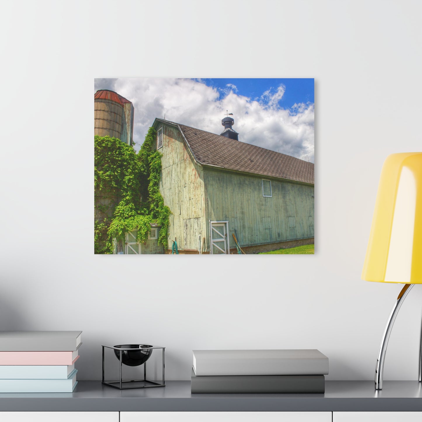 U R There Photography Clark Road Meadow Green Rustic Farmhouse Acrylic Wall Print