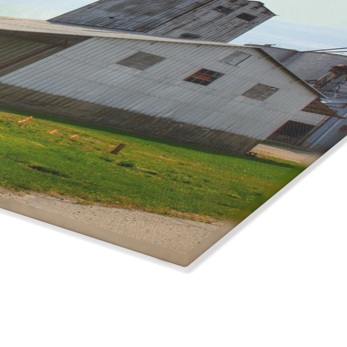 U R There Photography Unionville Grainery Rustic Farmhouse Tempered-Glass Cutting Board
