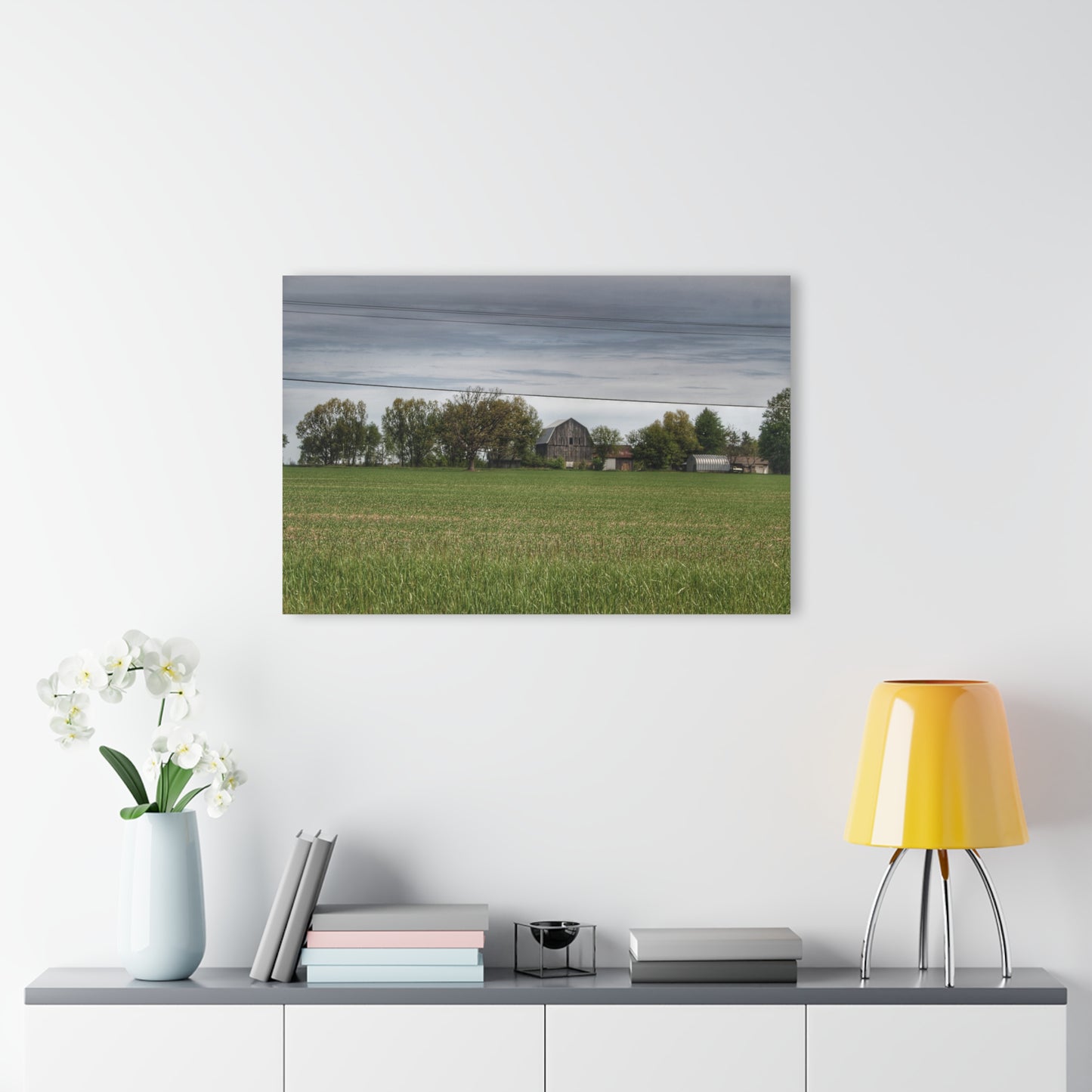U R There Photography Old Grey Across the Field Rustic Farmhouse Acrylic Wall Print