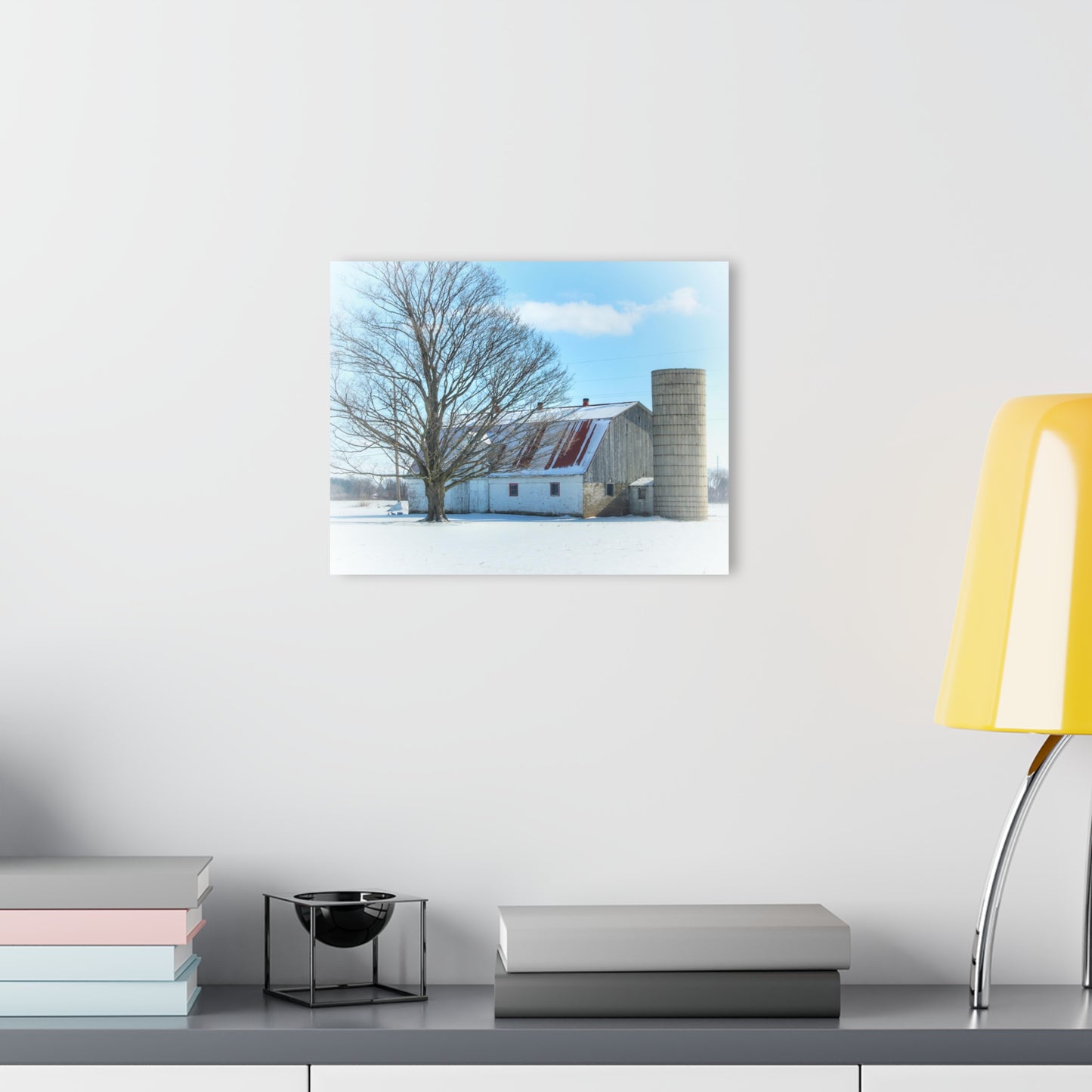 U R There Photography Barnes Road White Rustic Farmhouse Acrylic Wall Print