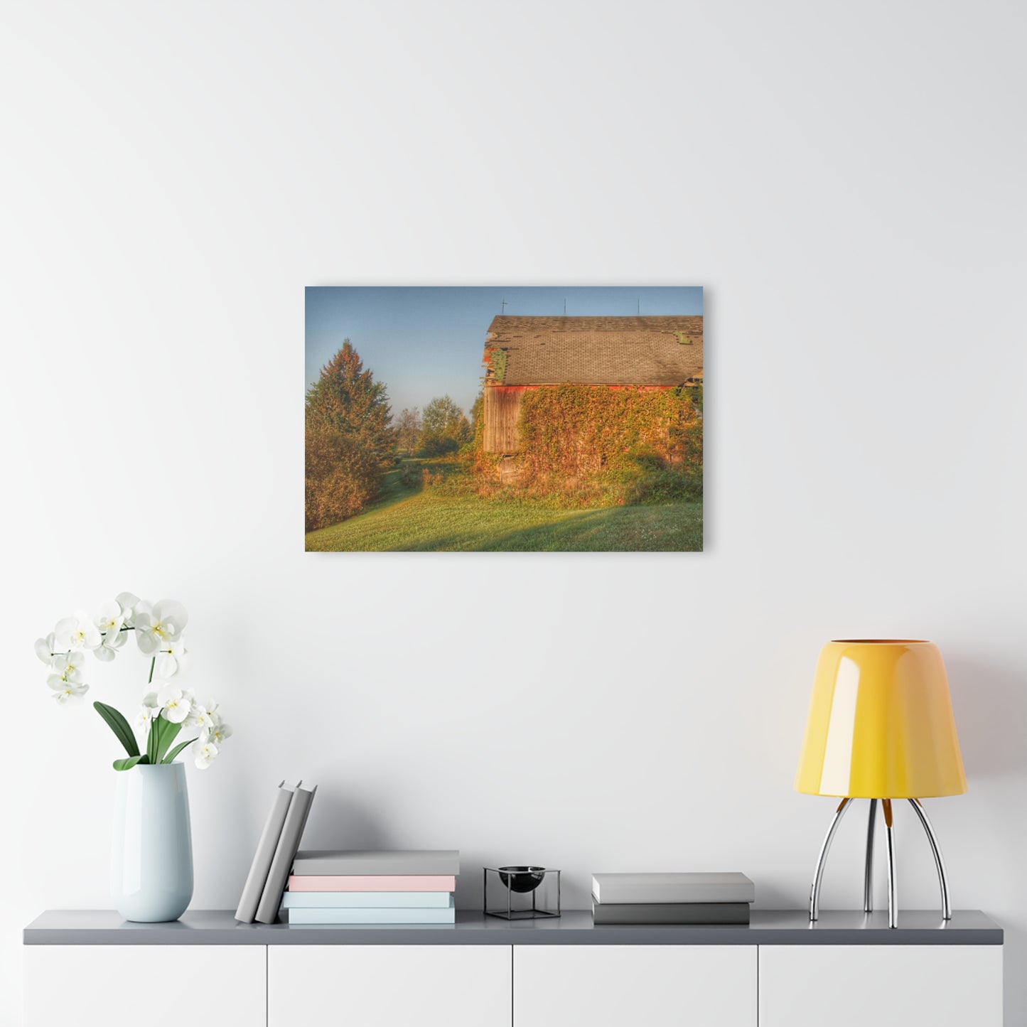 U R There Photography Bearanger Road Red Rustic Farmhouse Acrylic Wall Print