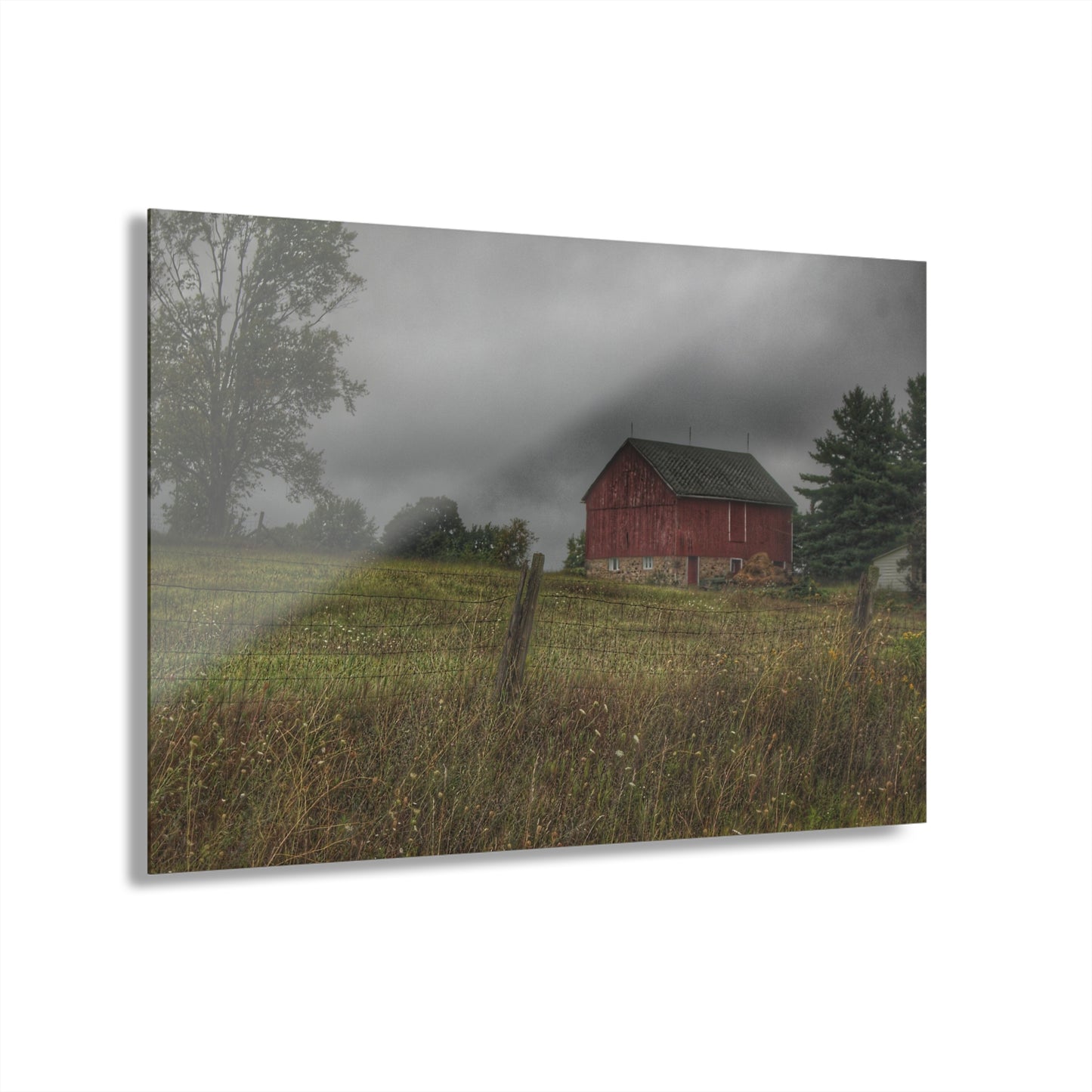 U R There Photography Stone Red Rustic Farmhouse Acrylic Wall Print