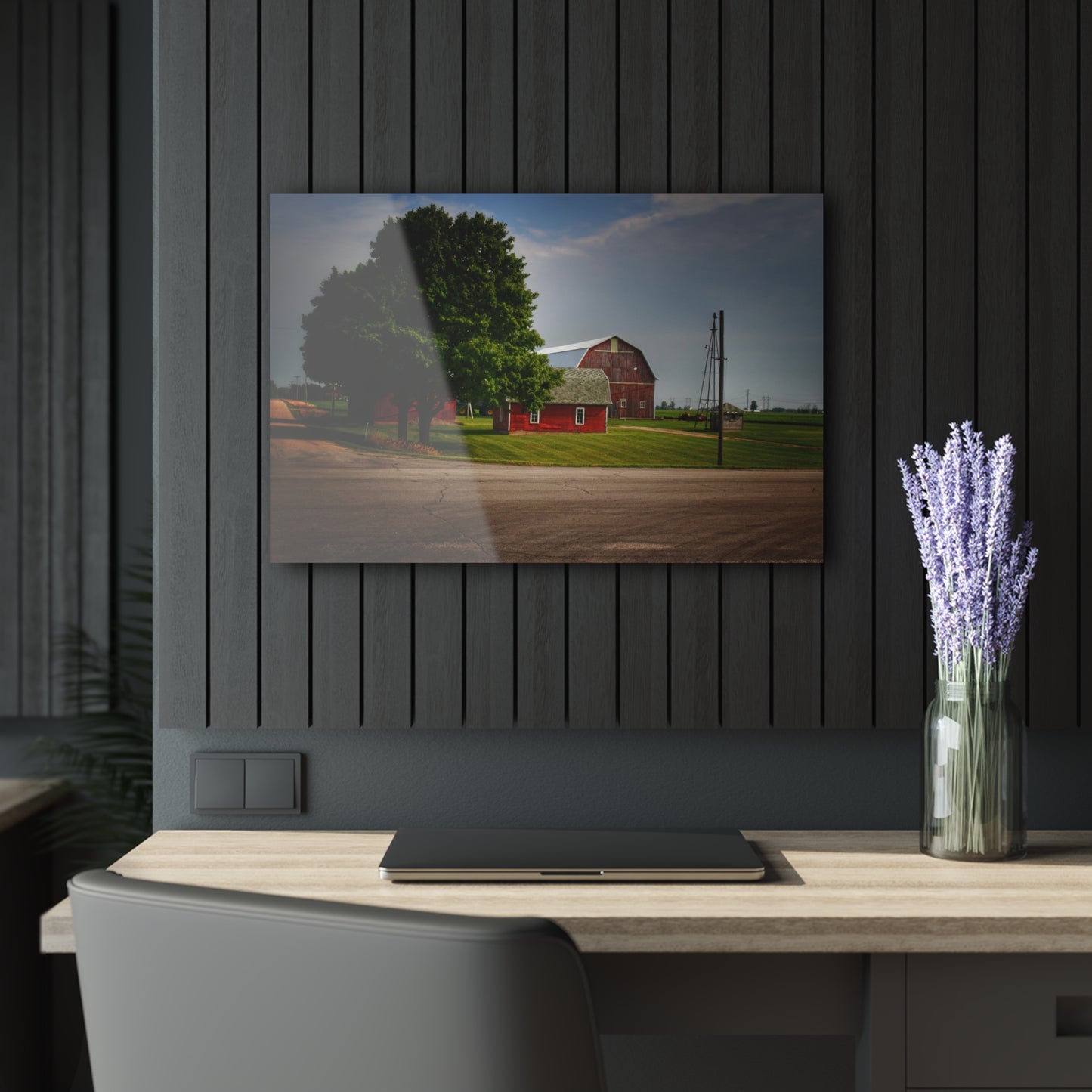 U R There Photography Bradford Road Reds Rustic Farmhouse Acrylic Wall Print