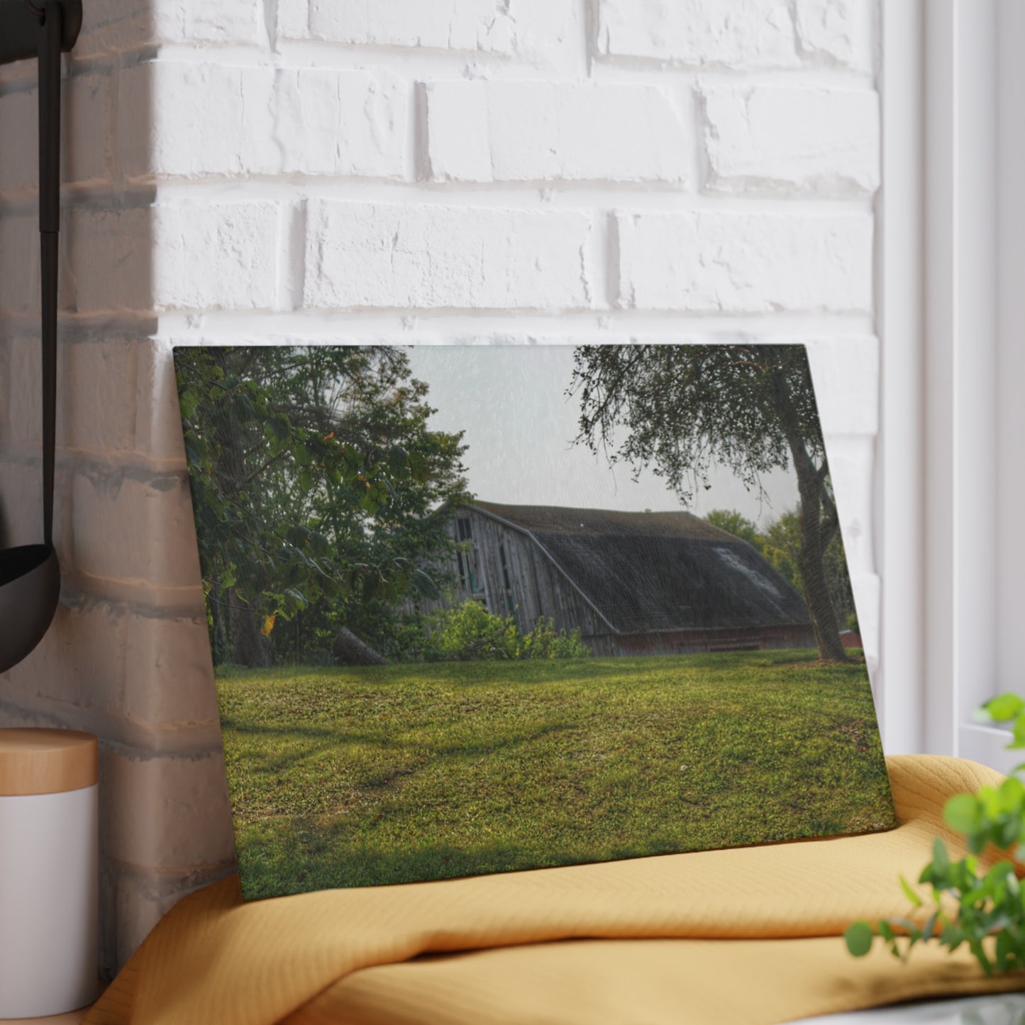 U R There Photography Hidden on Schott Road Rustic Farmhouse Tempered-Glass Cutting Board