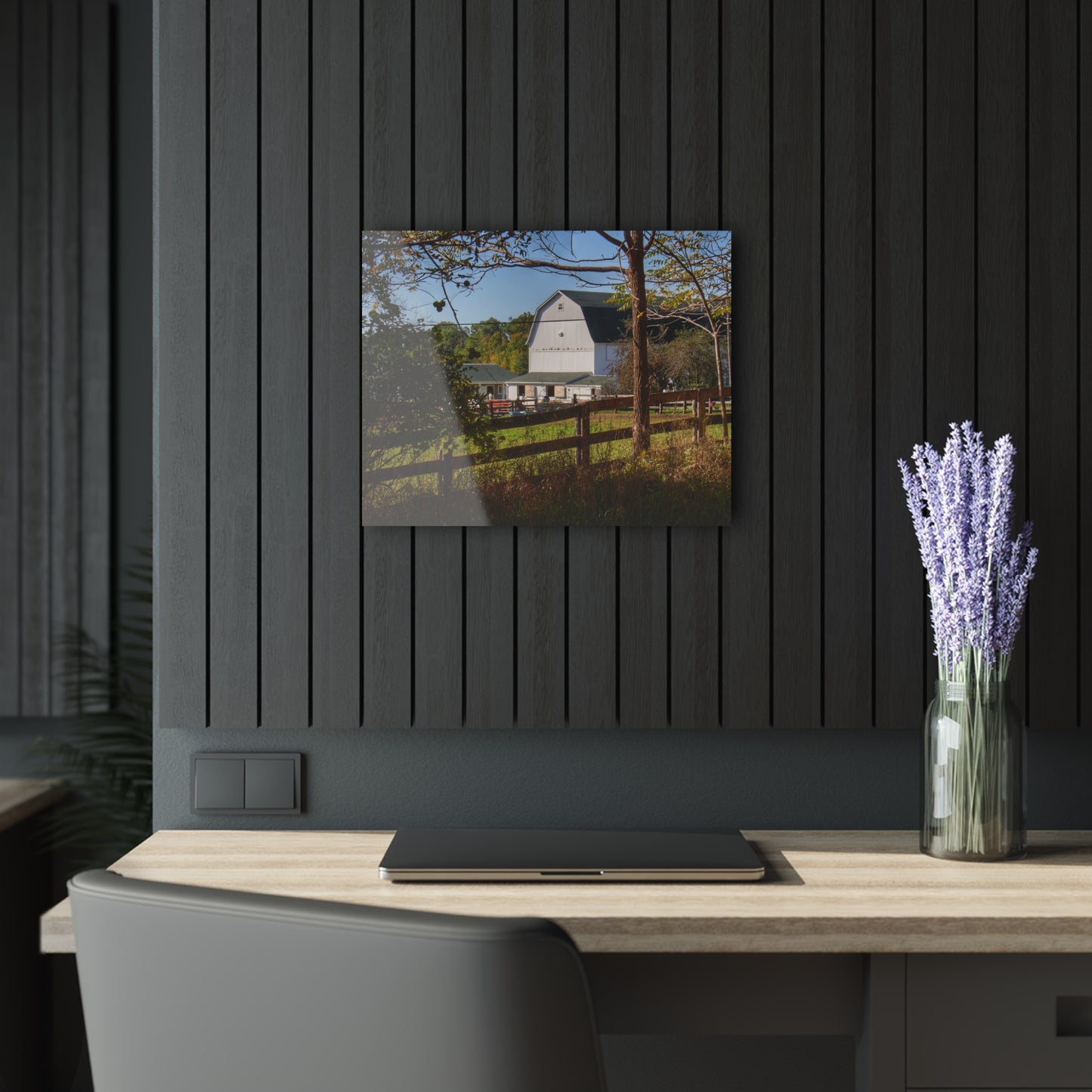 U R There Photography Oakwood Road White I Rustic Farmhouse Acrylic Wall Print